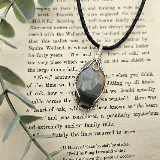 Jaspis Anhänger | Schmuckdraht | Edelstein Halskette