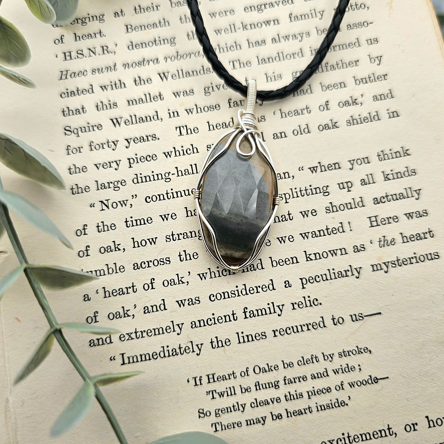 Jaspis Anhänger | Schmuckdraht | Edelstein Halskette