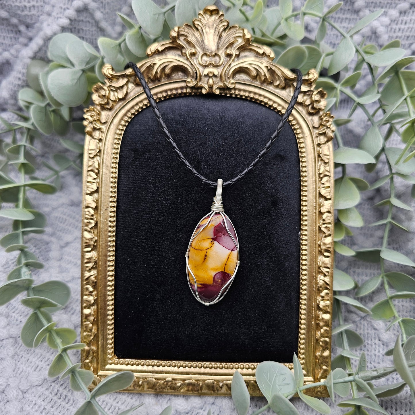 Jaspis Anhänger | Schmuckdraht | Edelstein Halskette