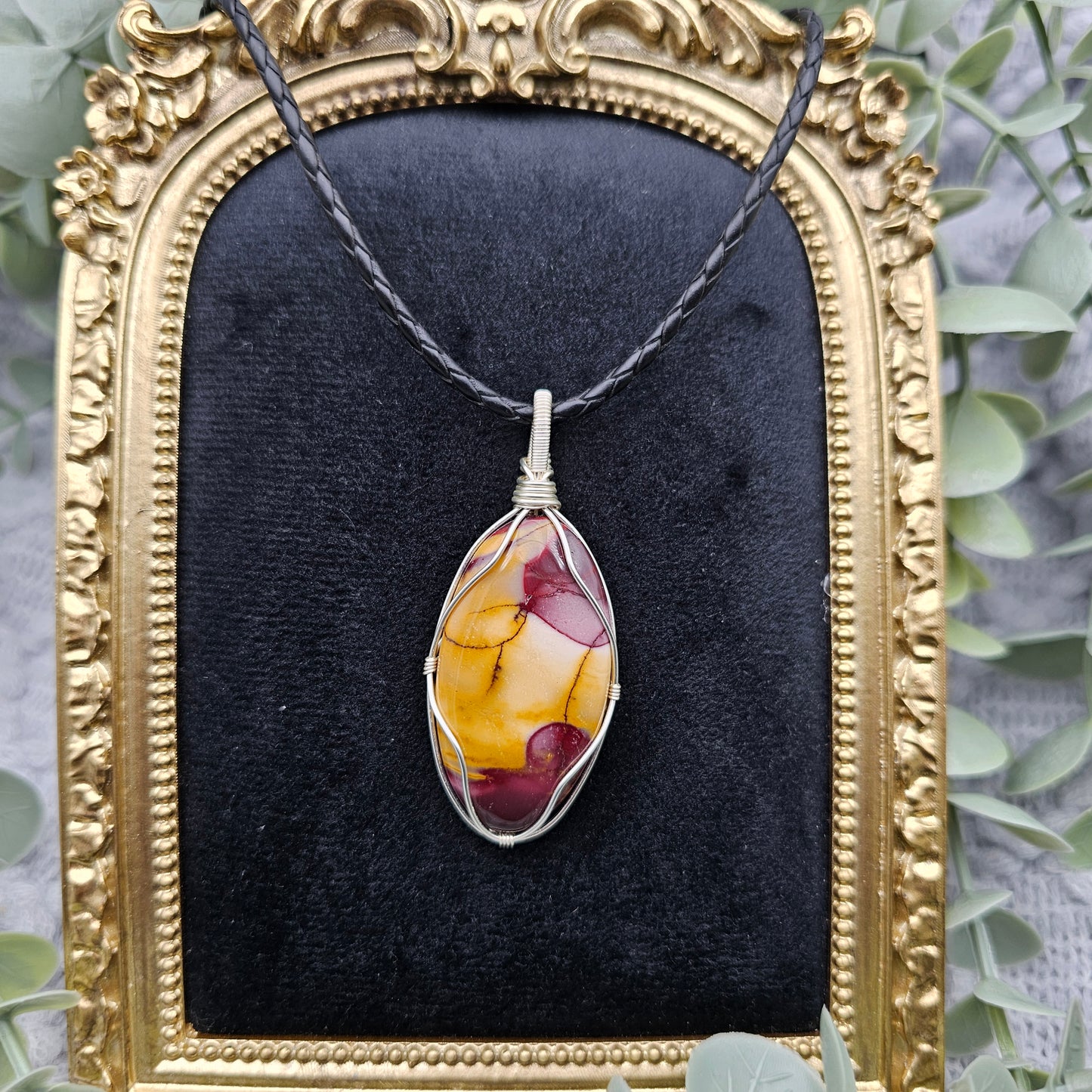 Jaspis Anhänger | Schmuckdraht | Edelstein Halskette