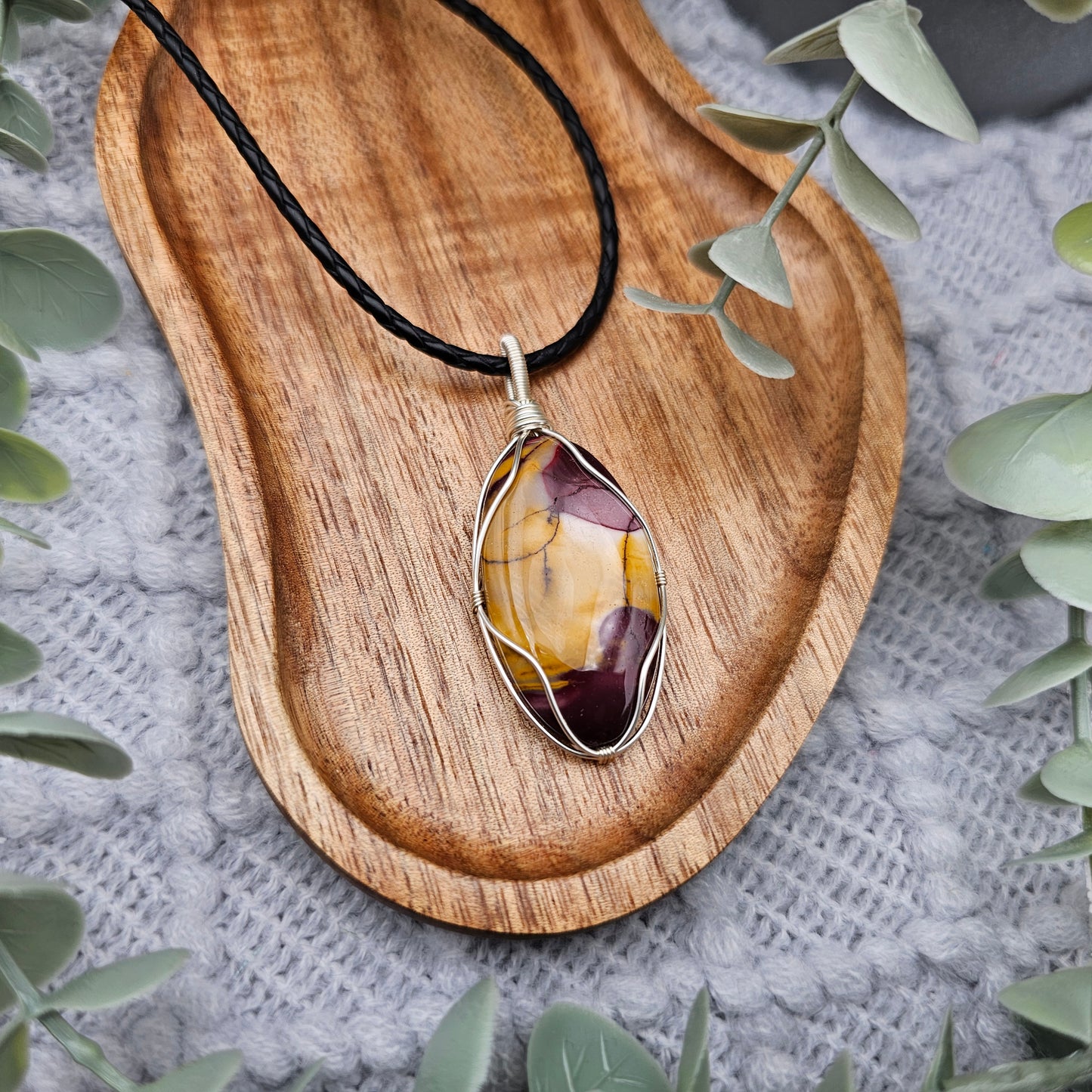 Jaspis Anhänger | Schmuckdraht | Edelstein Halskette