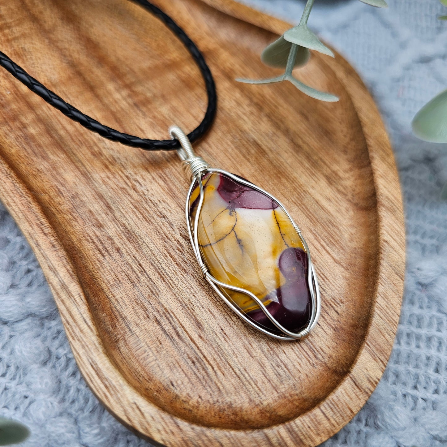 Jaspis Anhänger | Schmuckdraht | Edelstein Halskette