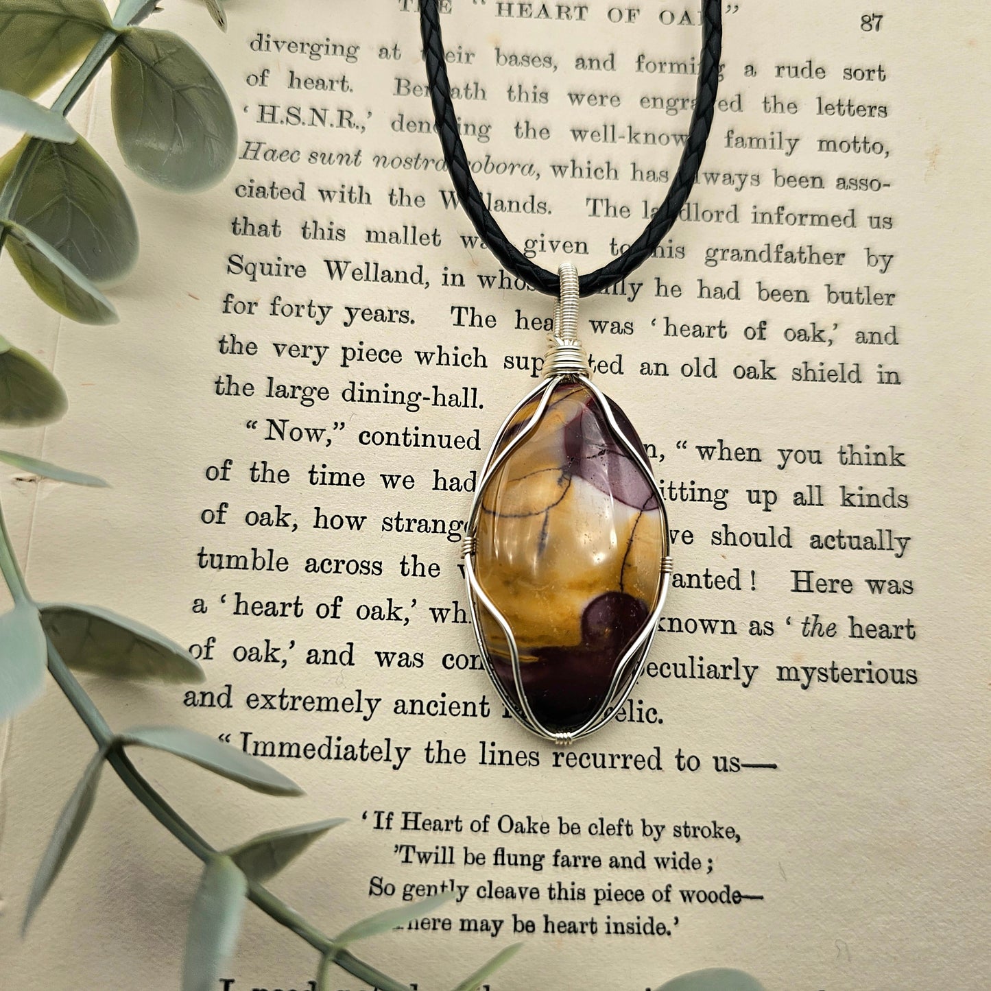 Jaspis Anhänger | Schmuckdraht | Edelstein Halskette