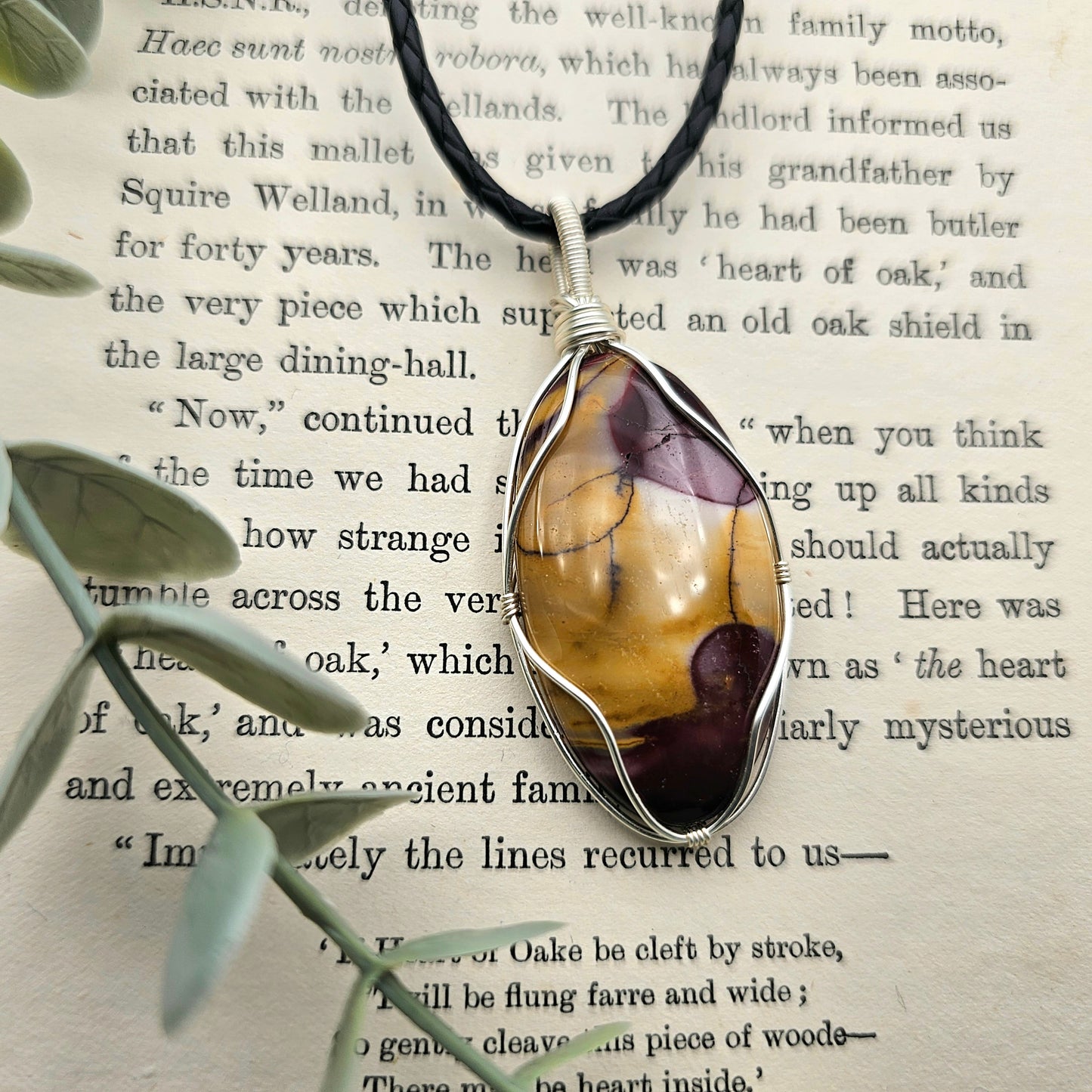 Jaspis Anhänger | Schmuckdraht | Edelstein Halskette