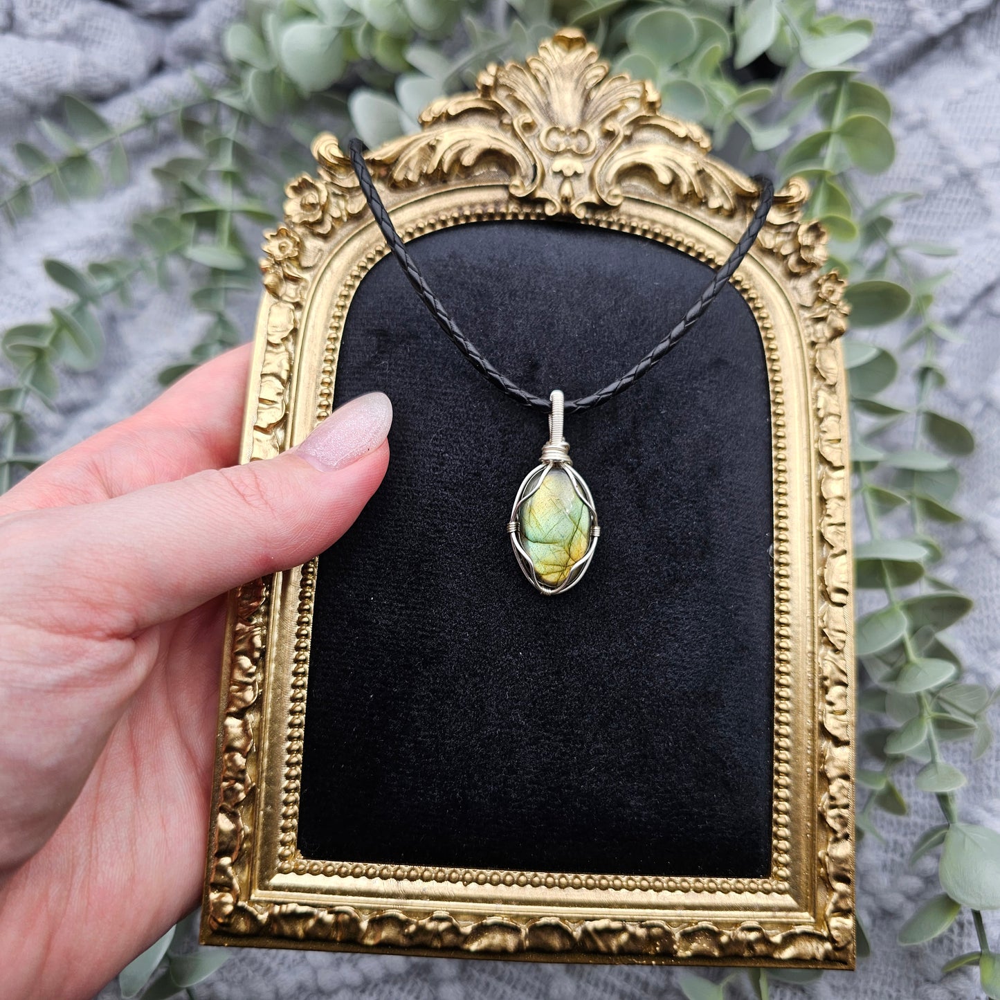 Labradorit Anhänger | Schmuckdraht | Edelstein Halskette