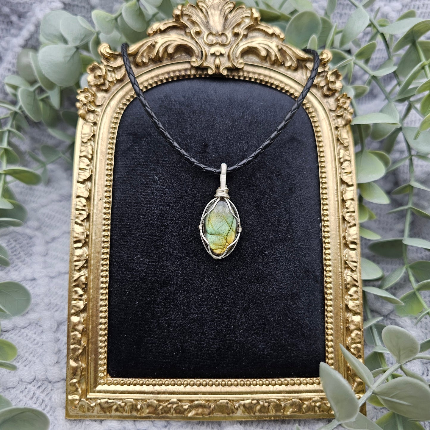 Labradorit Anhänger | Schmuckdraht | Edelstein Halskette