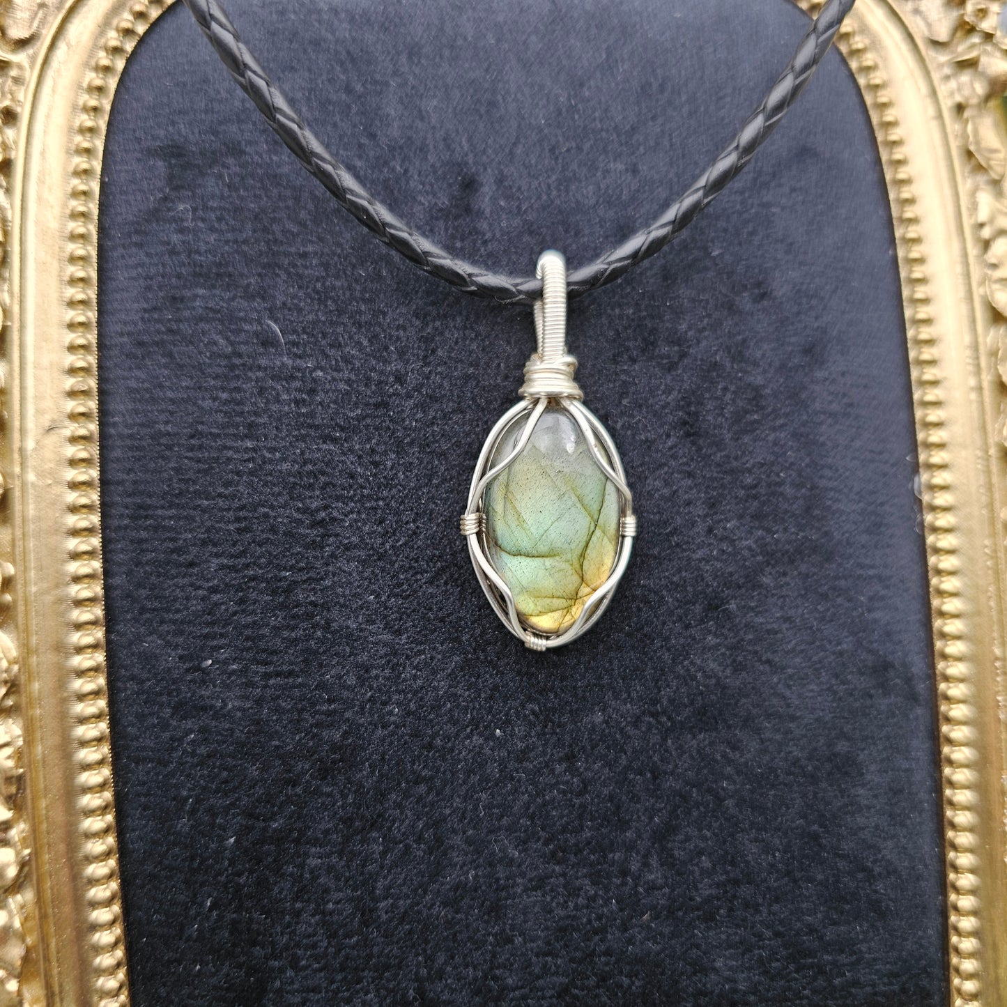 Labradorit Anhänger | Schmuckdraht | Edelstein Halskette