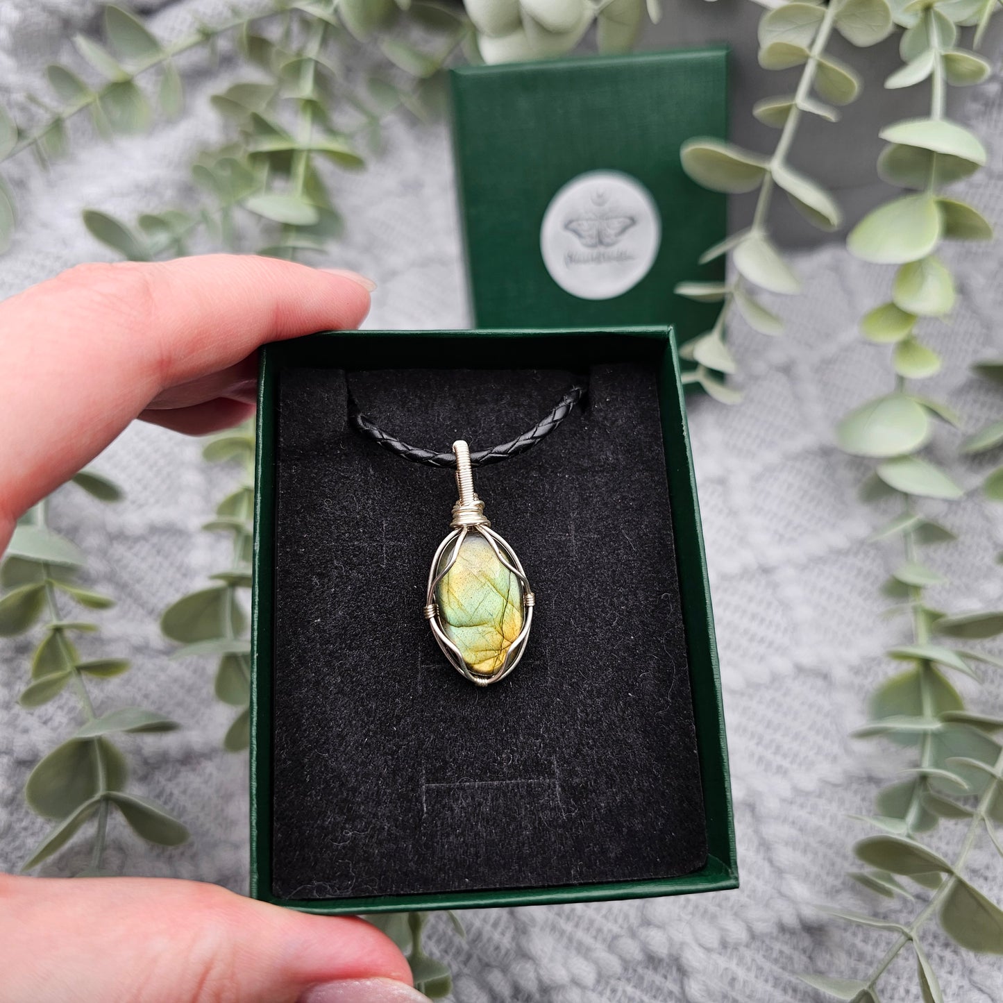 Labradorit Anhänger | Schmuckdraht | Edelstein Halskette