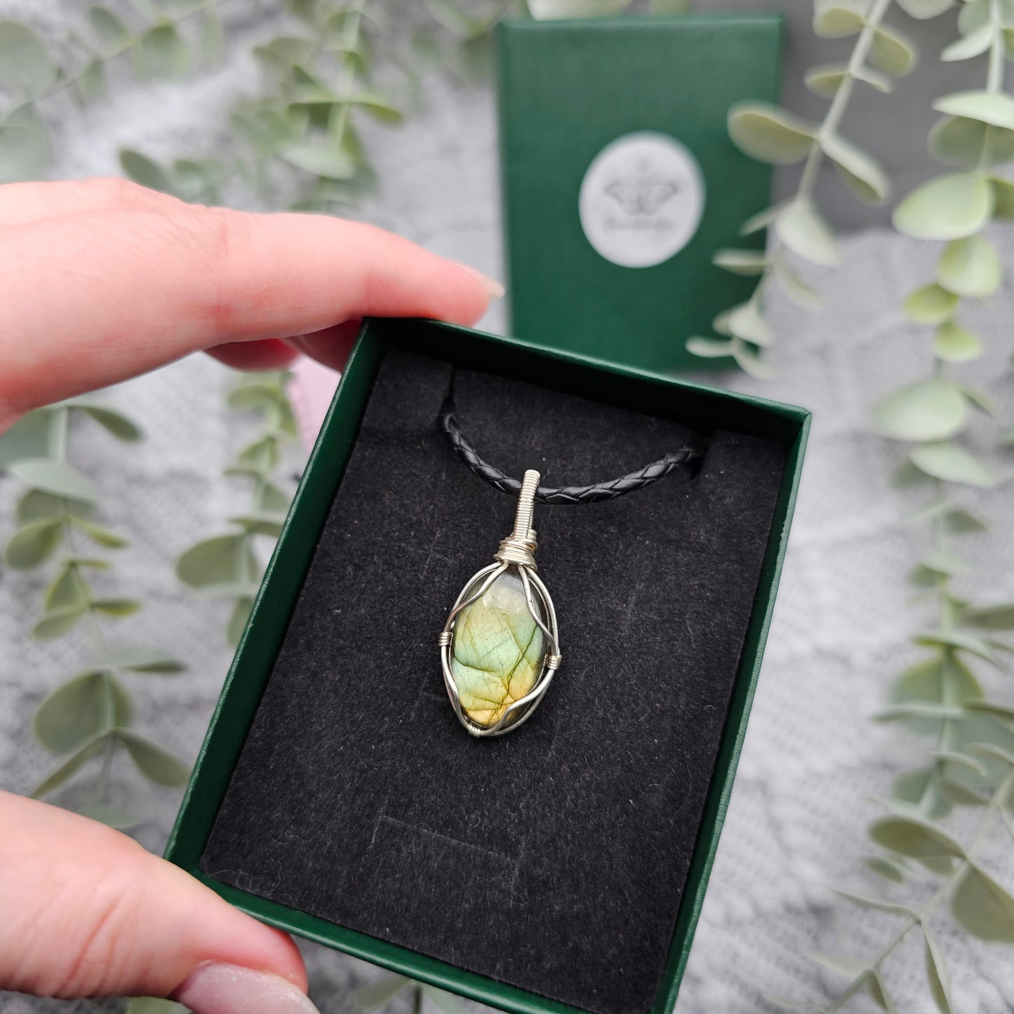 Labradorit Anhänger | Schmuckdraht | Edelstein Halskette