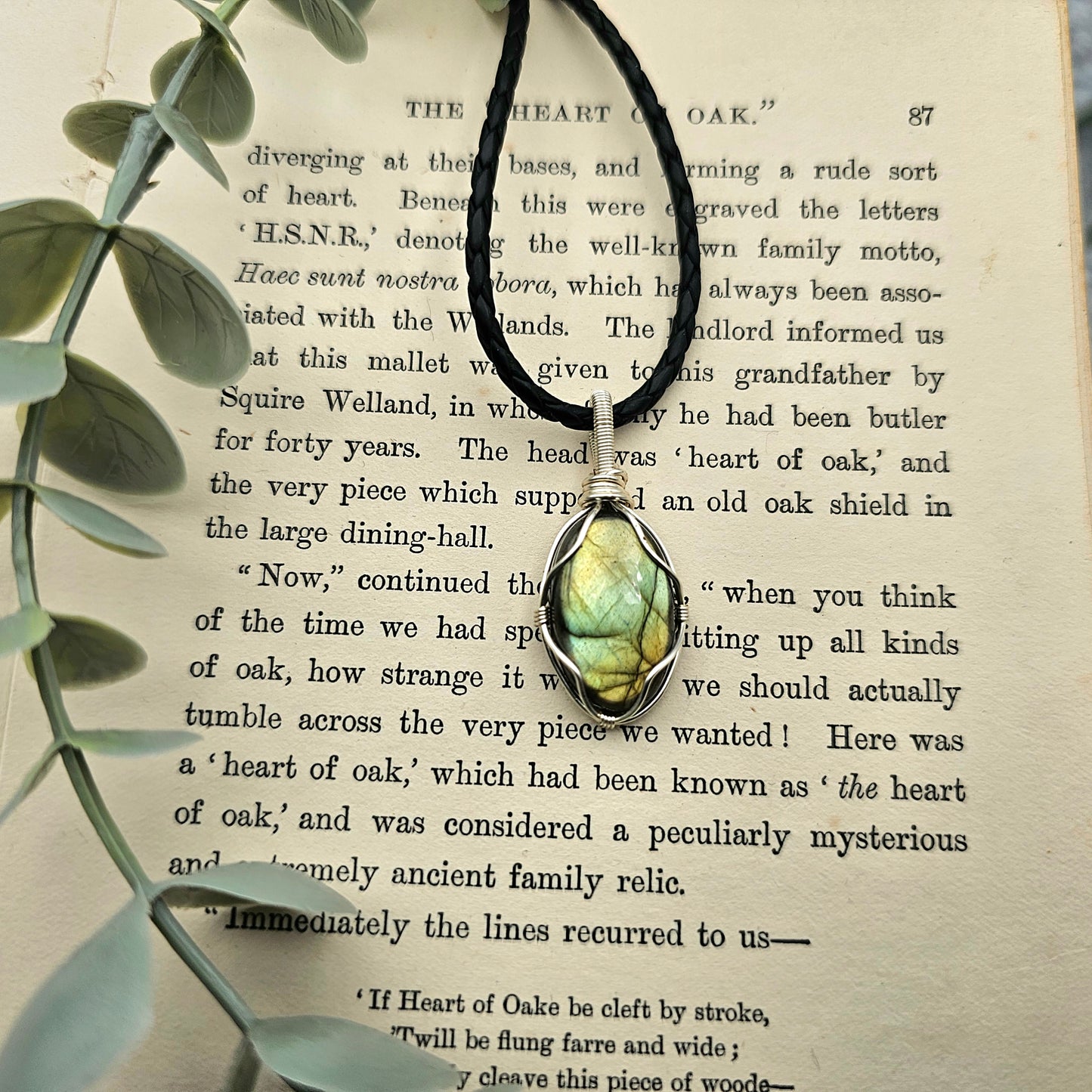 Labradorit Anhänger | Schmuckdraht | Edelstein Halskette