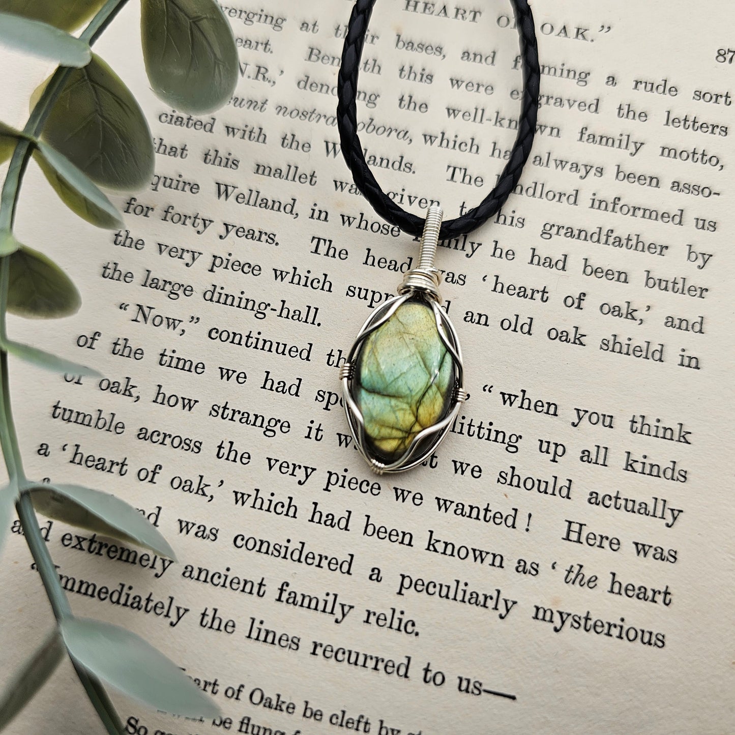 Labradorit Anhänger | Schmuckdraht | Edelstein Halskette