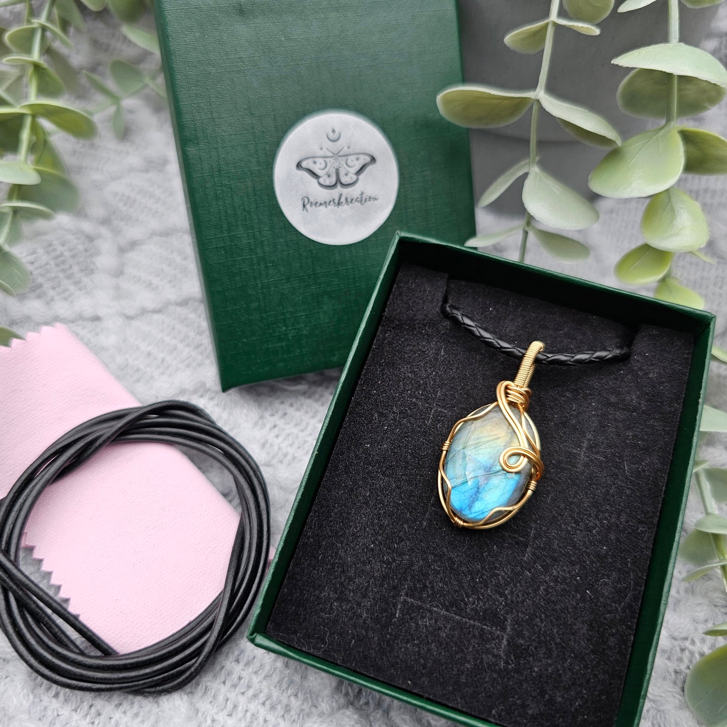 Labradorit Anhänger | Schmuckdraht | Edelstein Halskette