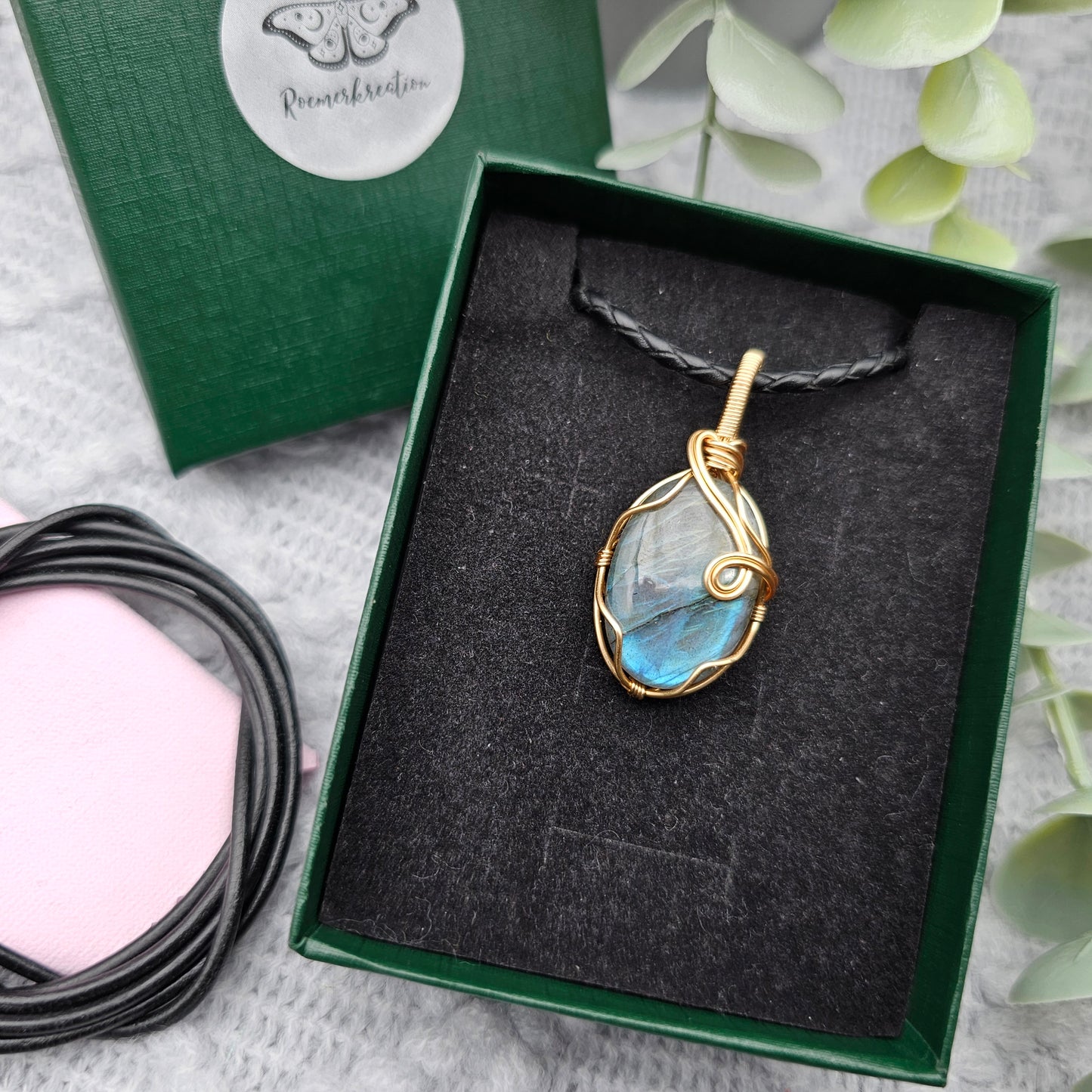 Labradorit Anhänger | Schmuckdraht | Edelstein Halskette