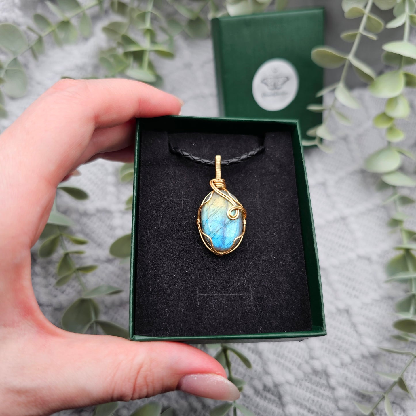 Labradorit Anhänger | Schmuckdraht | Edelstein Halskette