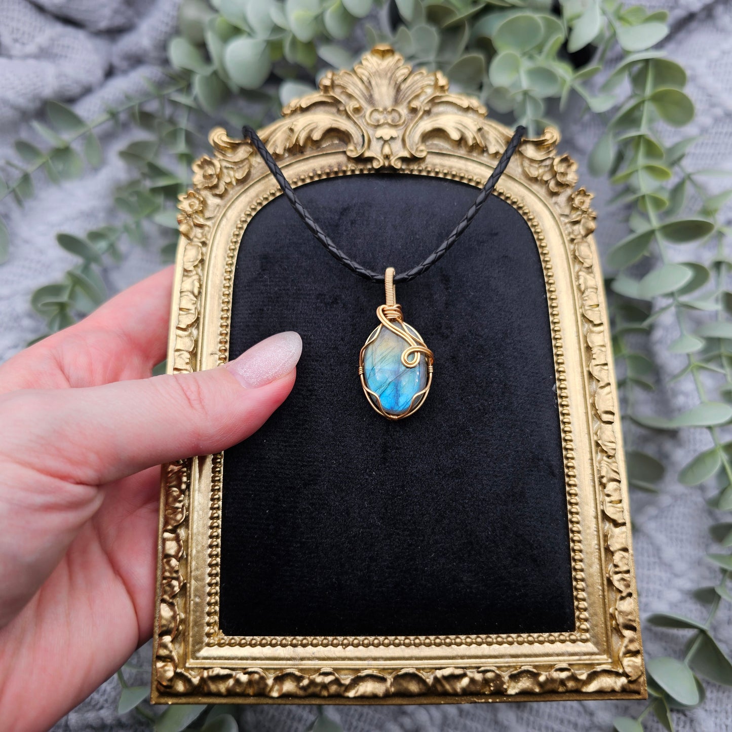 Labradorit Anhänger | Schmuckdraht | Edelstein Halskette