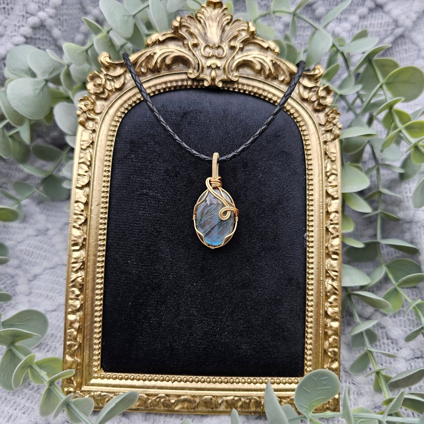 Labradorit Anhänger | Schmuckdraht | Edelstein Halskette