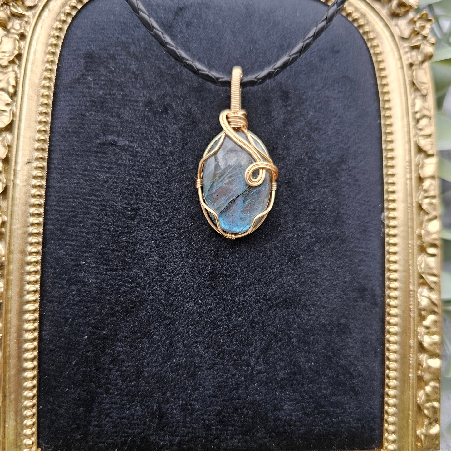 Labradorit Anhänger | Schmuckdraht | Edelstein Halskette