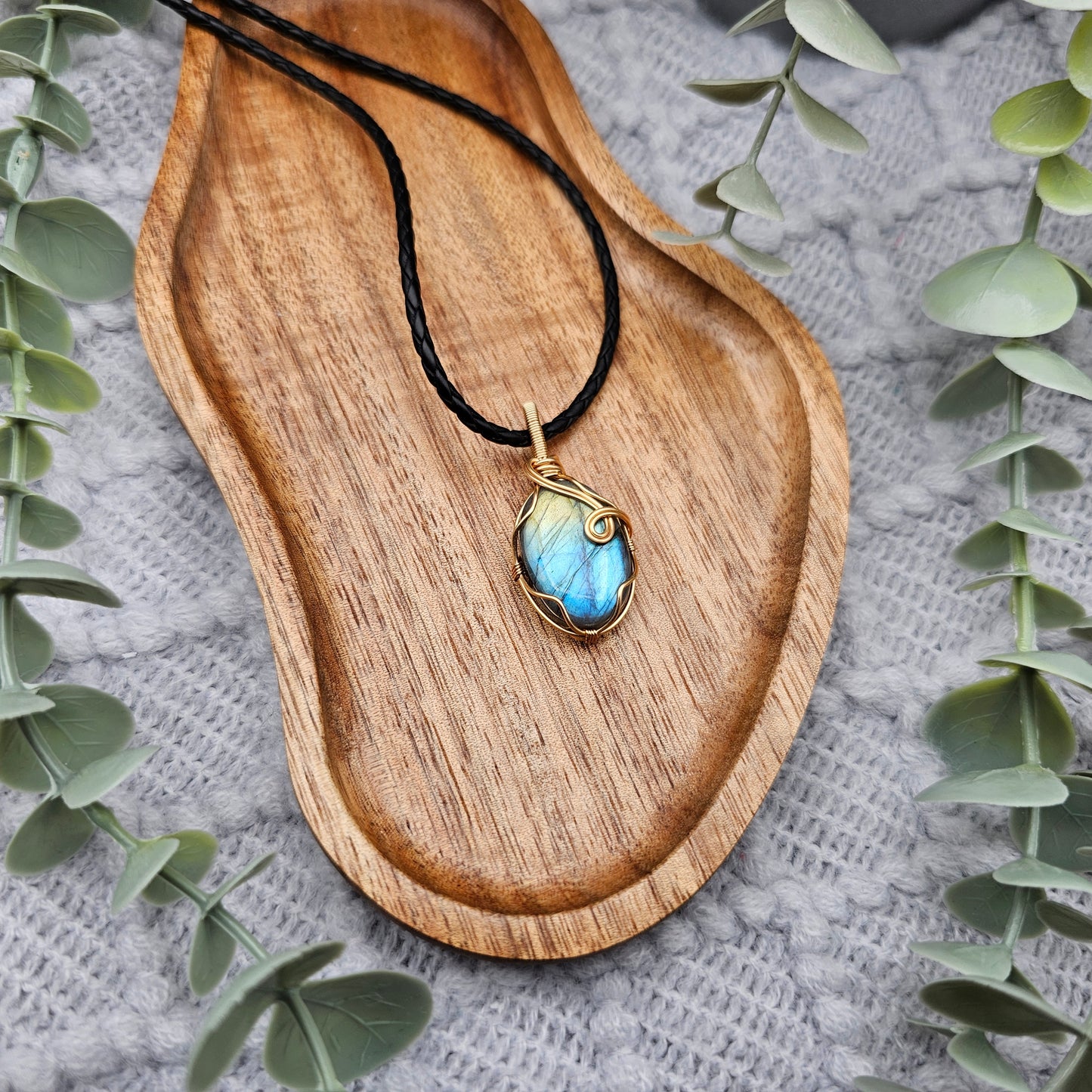 Labradorit Anhänger | Schmuckdraht | Edelstein Halskette