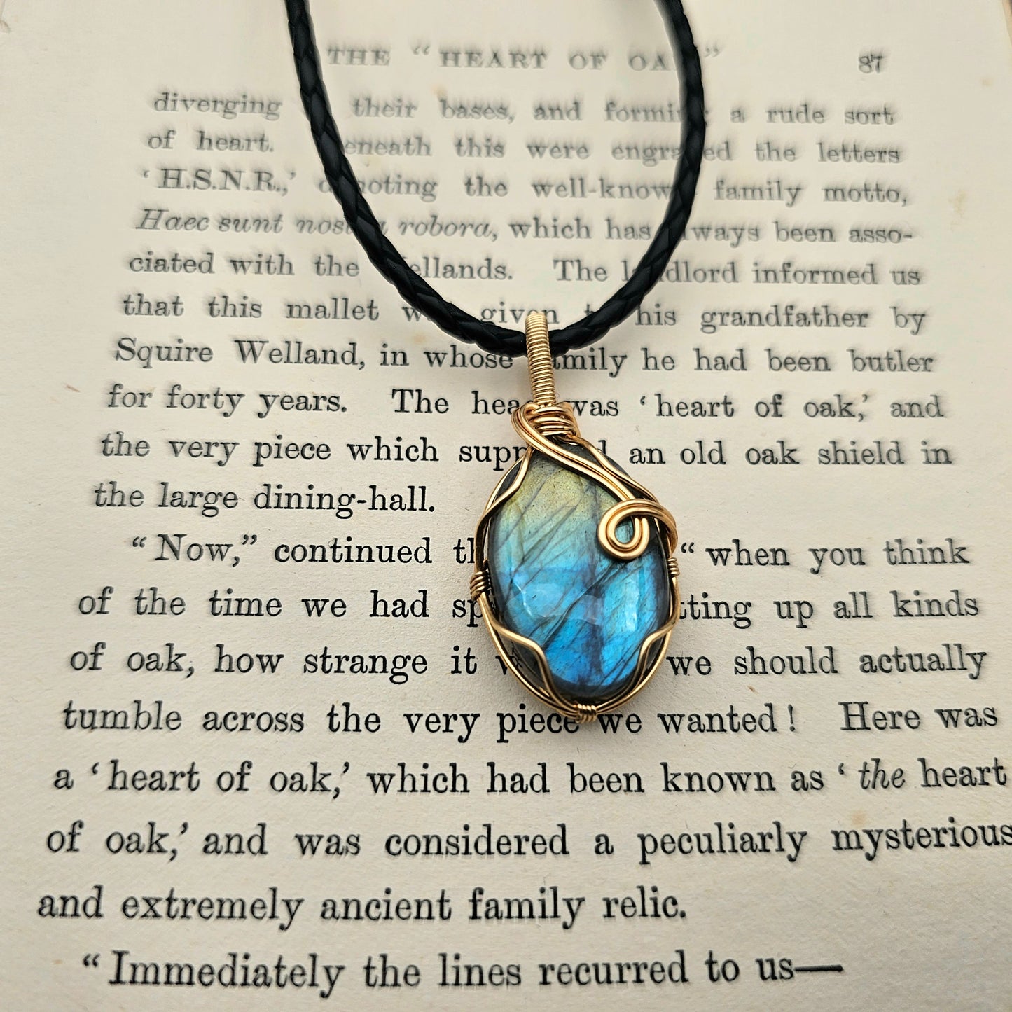 Labradorit Anhänger | Schmuckdraht | Edelstein Halskette