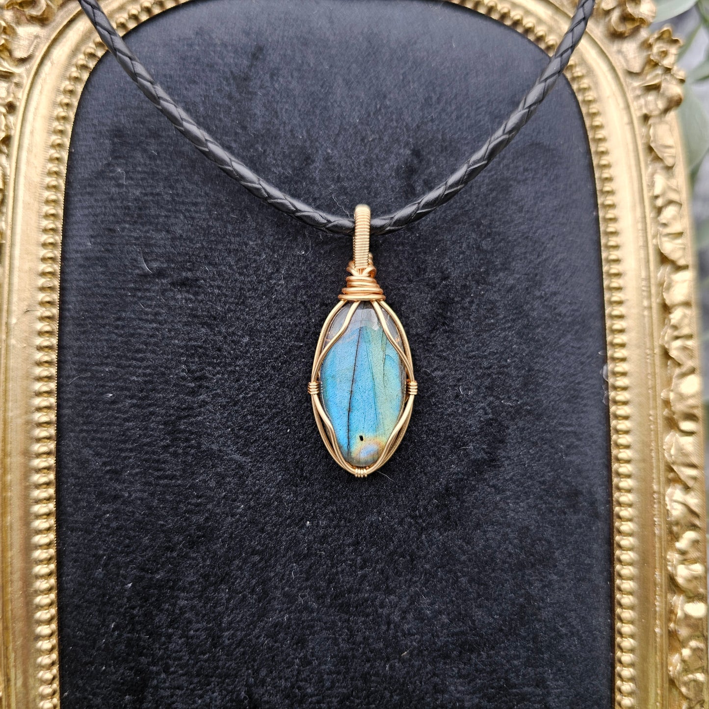 Labradorit Anhänger | Schmuckdraht | Edelstein Halskette