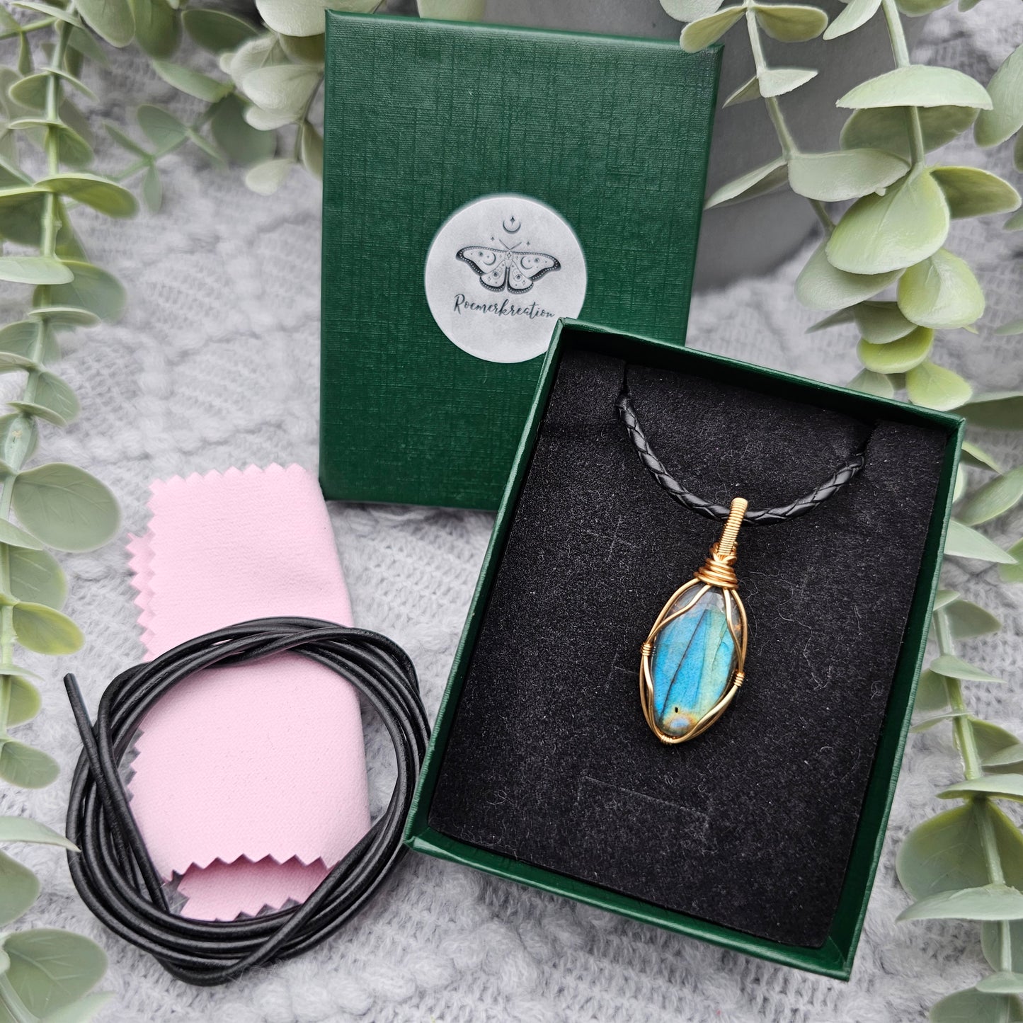 Labradorit Anhänger | Schmuckdraht | Edelstein Halskette