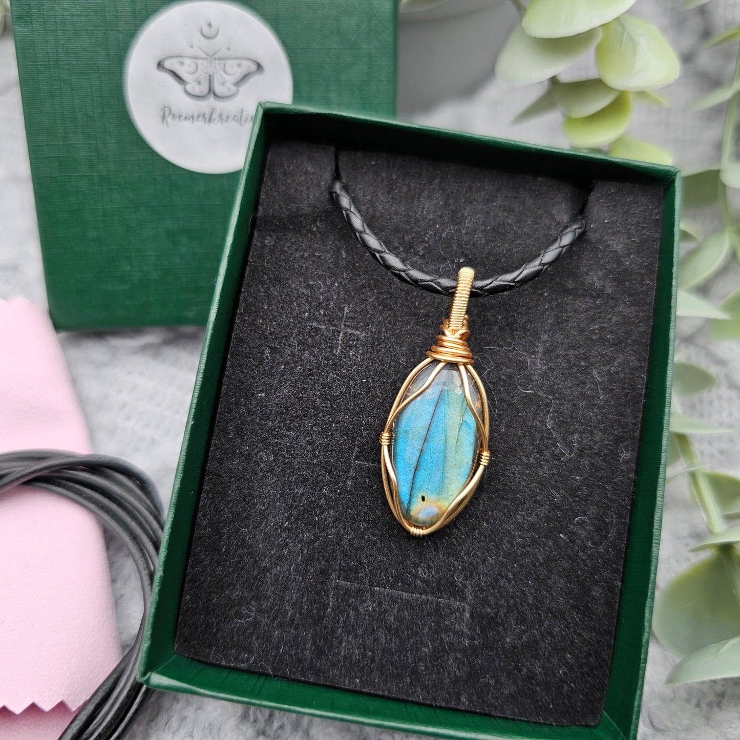 Labradorit Anhänger | Schmuckdraht | Edelstein Halskette