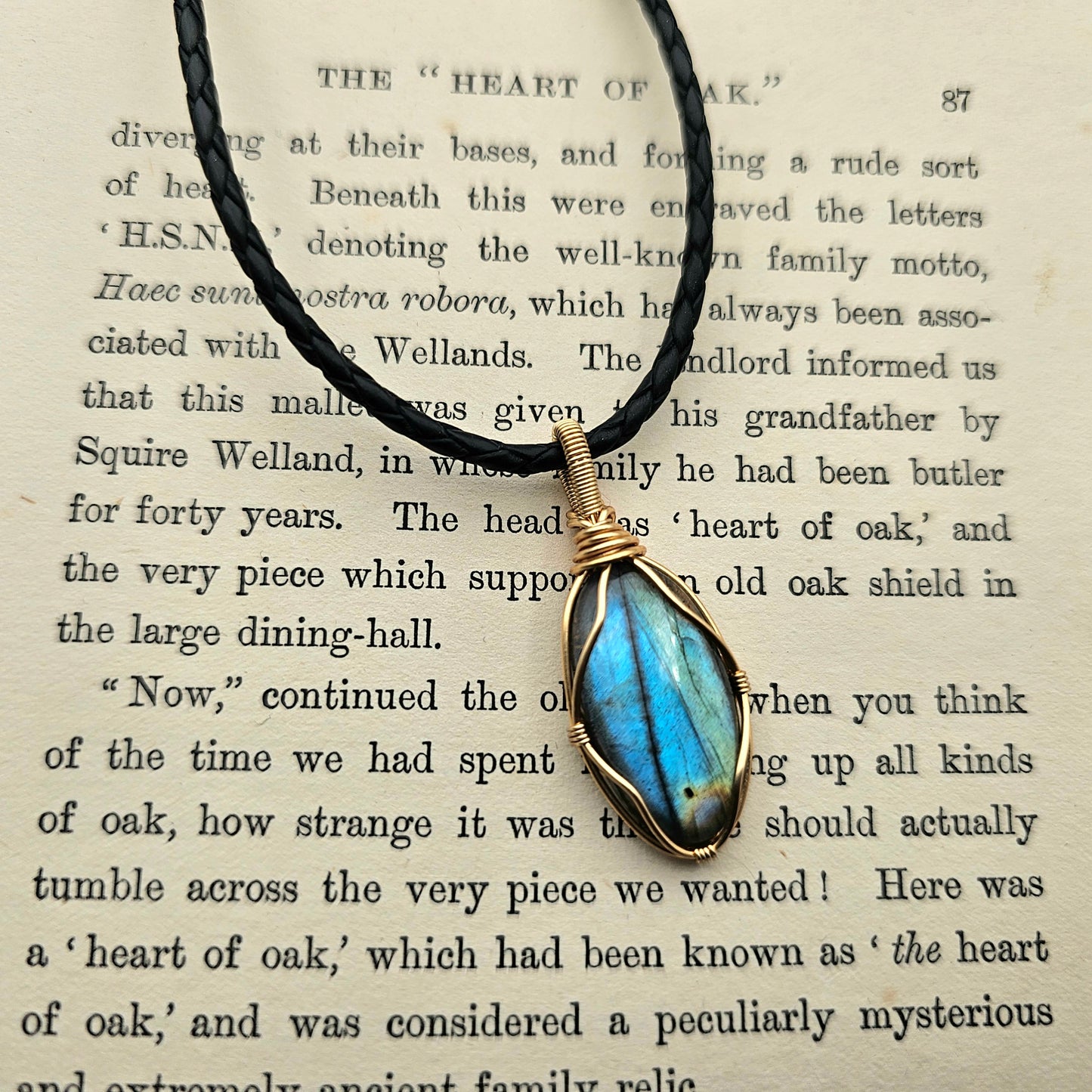 Labradorit Anhänger | Schmuckdraht | Edelstein Halskette