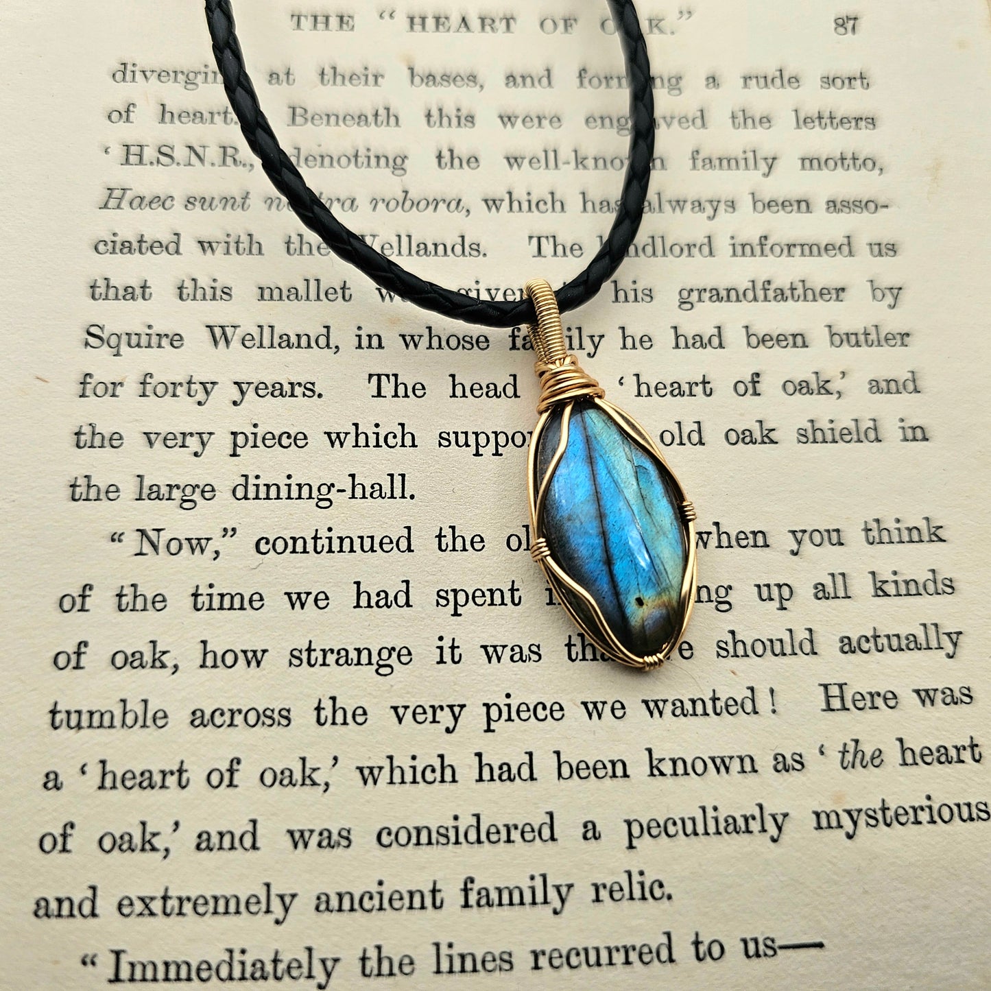 Labradorit Anhänger | Schmuckdraht | Edelstein Halskette