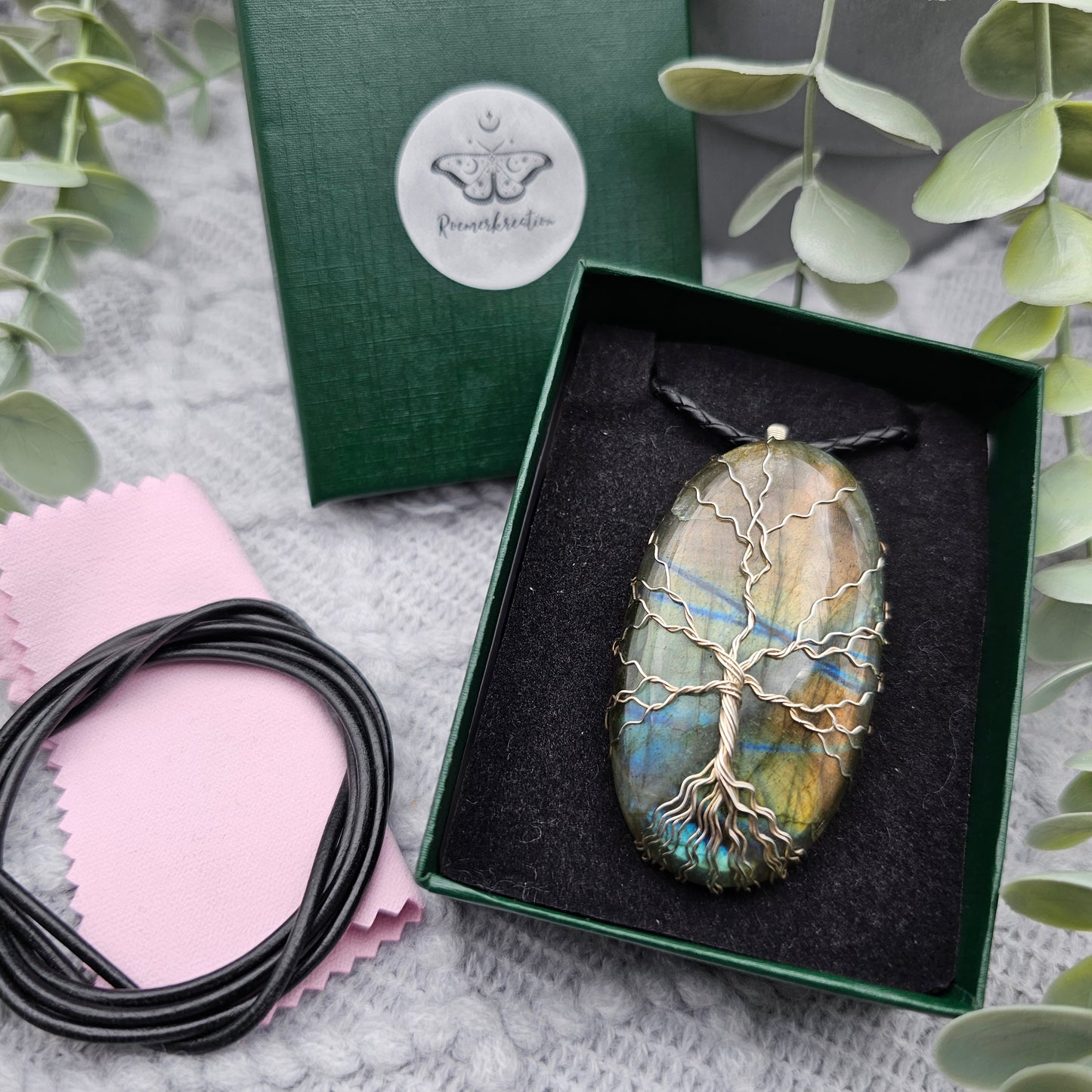 Labradorite Tree of Life Pendant | 925 Sterling Silver | Gemstone Necklace
