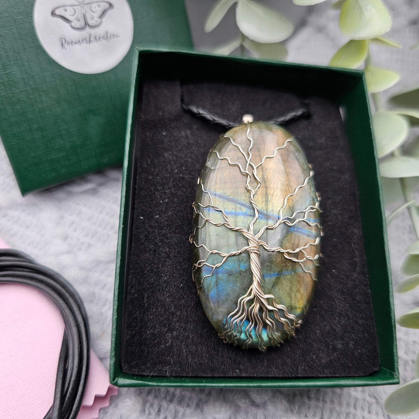 Labradorite Tree of Life Pendant | 925 Sterling Silver | Gemstone Necklace