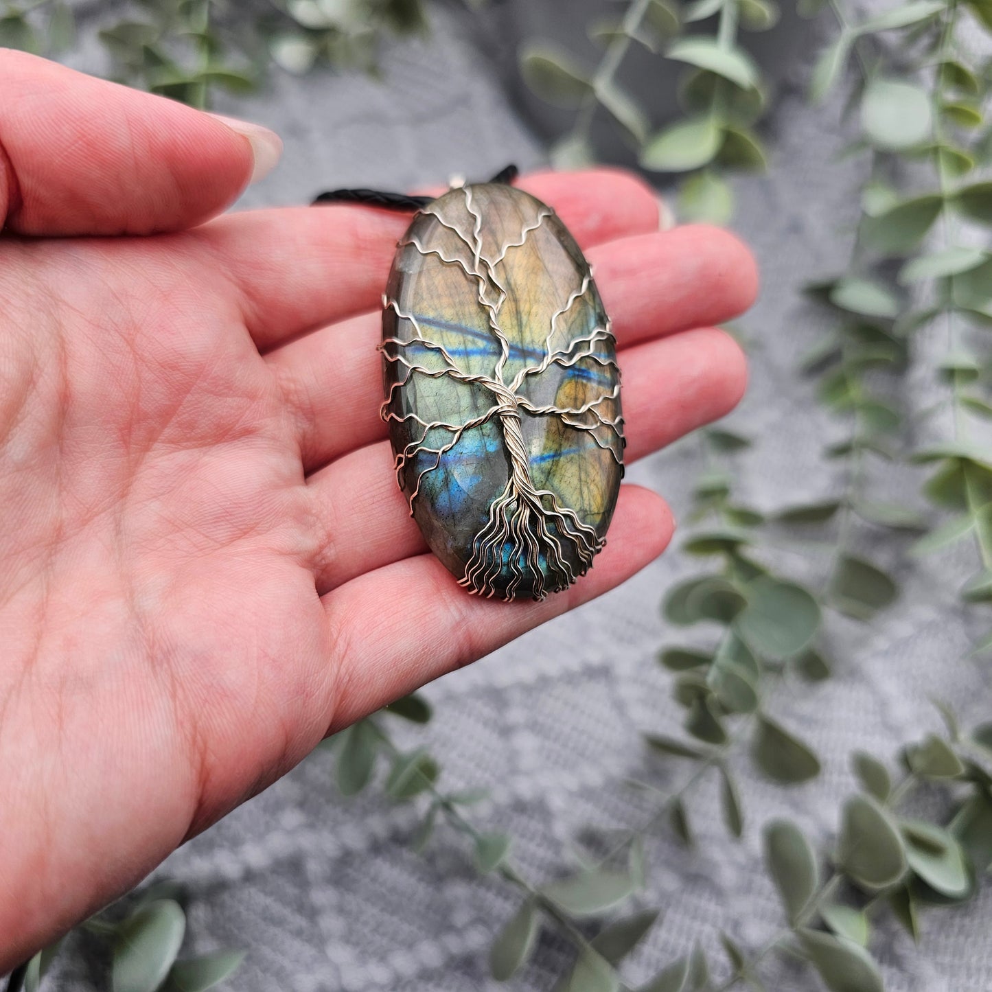Labradorite Tree of Life Pendant | 925 Sterling Silver | Gemstone Necklace