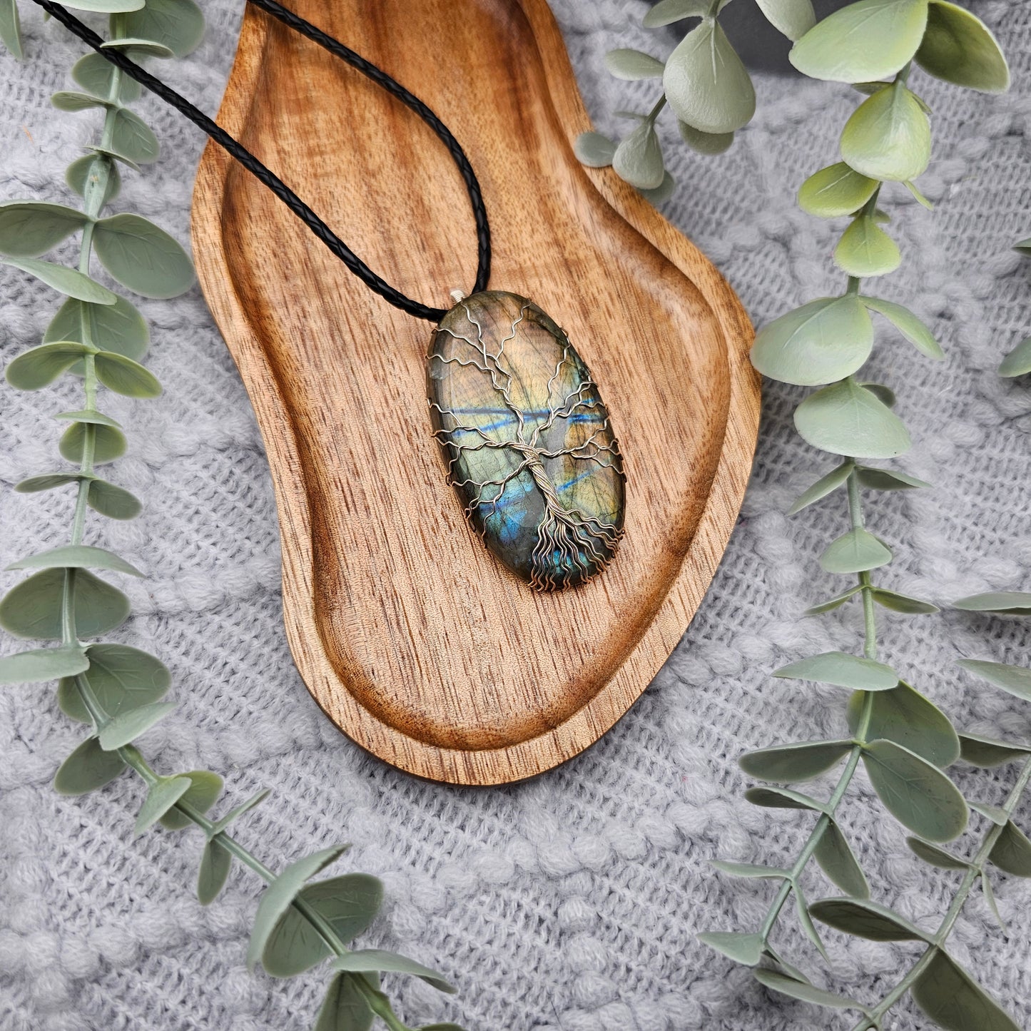 Labradorite Tree of Life Pendant | 925 Sterling Silver | Gemstone Necklace