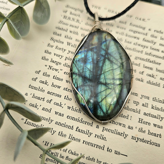 Labradorit Anhänger | 925er Silber | Edelstein Halskette