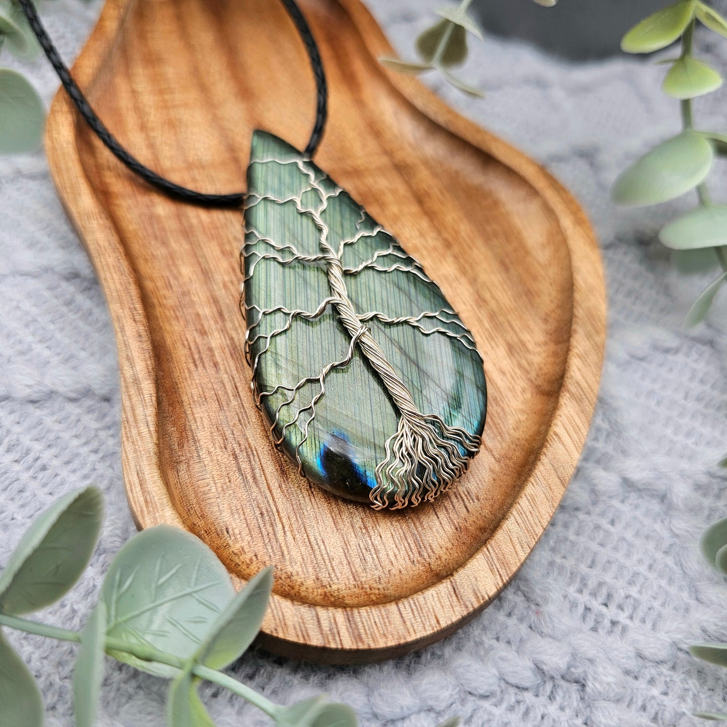 Labradorite Tree of Life Pendant | 925 Sterling Silver | Gemstone Necklace