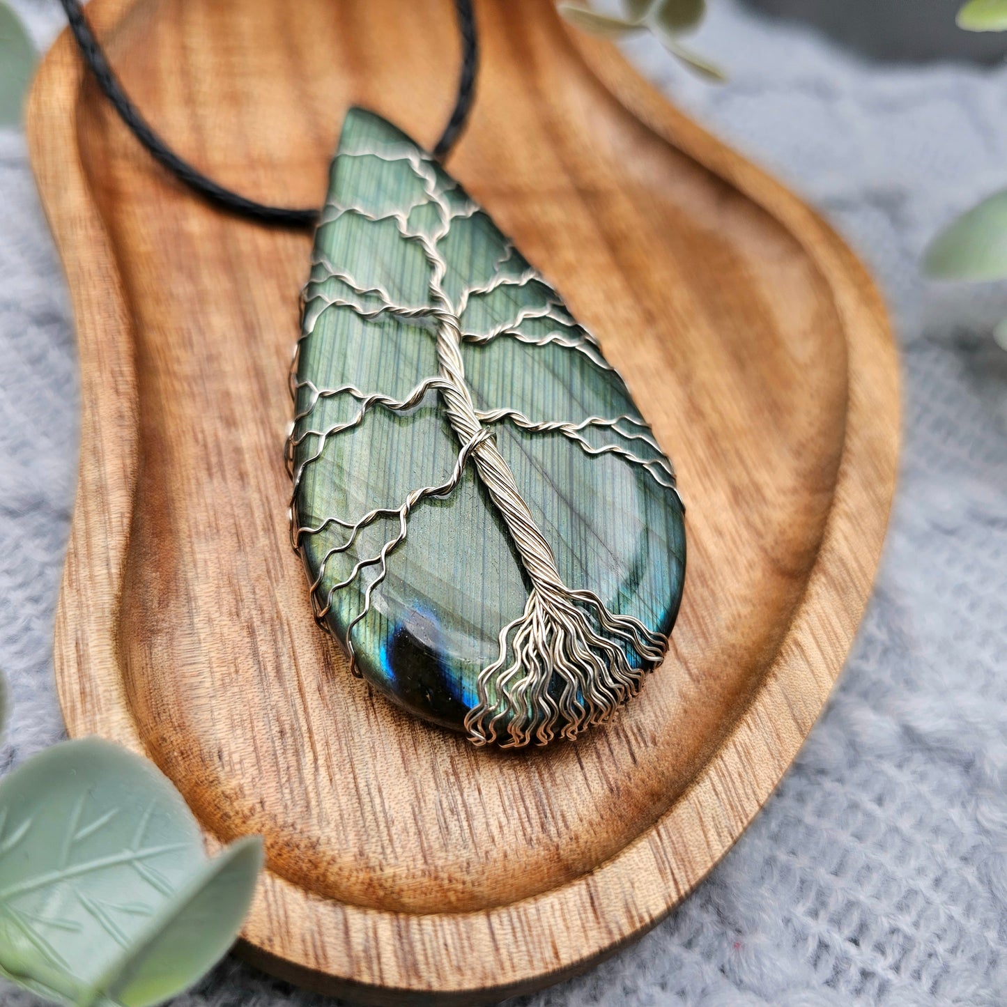 Labradorite Tree of Life Pendant | 925 Sterling Silver | Gemstone Necklace