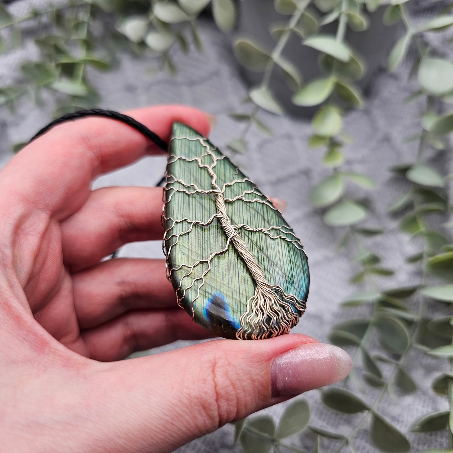 Labradorite Tree of Life Pendant | 925 Sterling Silver | Gemstone Necklace