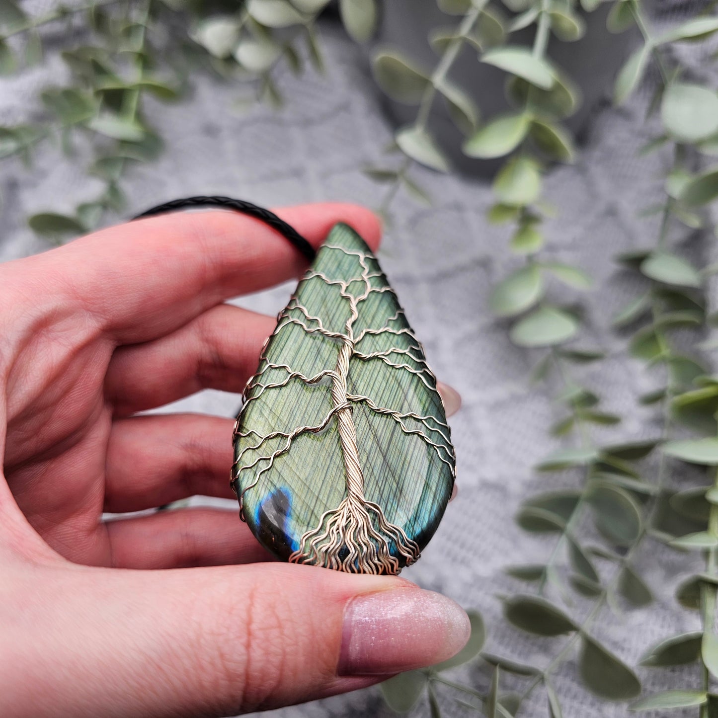Labradorite Tree of Life Pendant | 925 Sterling Silver | Gemstone Necklace