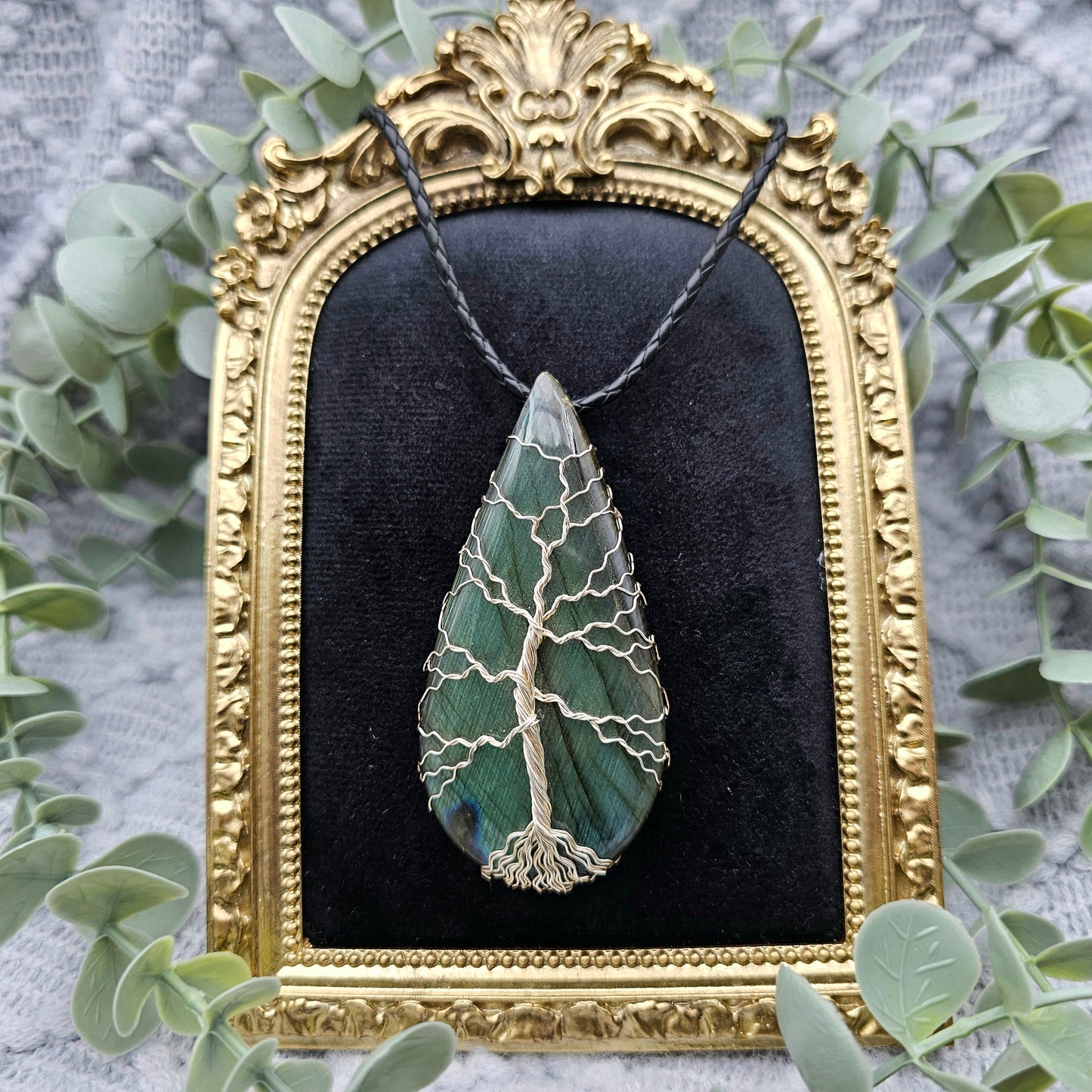 Labradorite Tree of Life Pendant | 925 Sterling Silver | Gemstone Necklace
