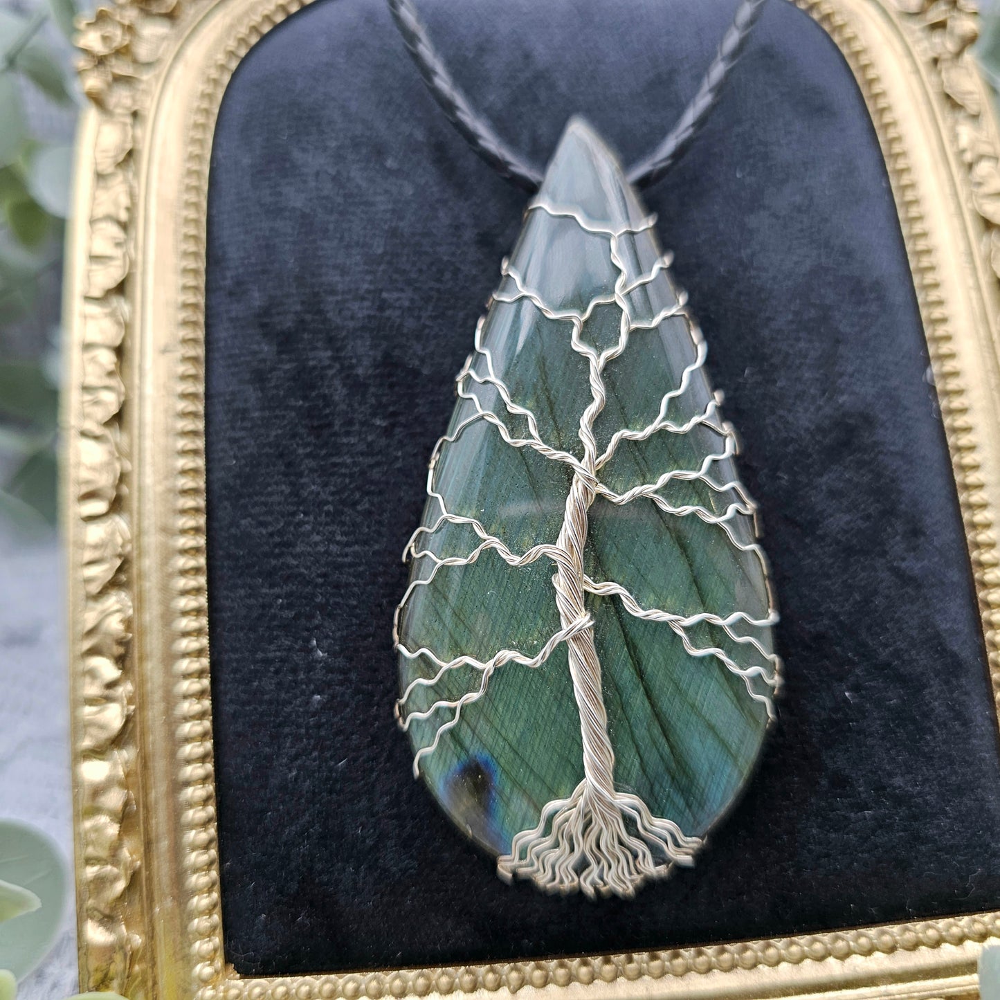 Labradorite Tree of Life Pendant | 925 Sterling Silver | Gemstone Necklace
