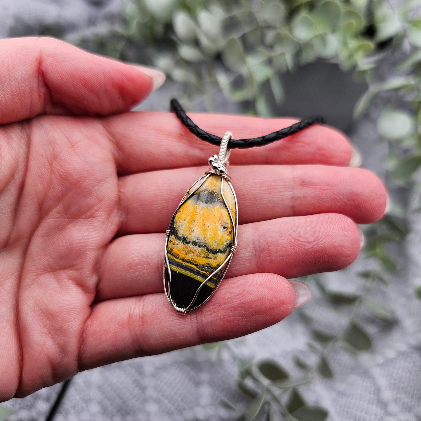 Jaspis Anhänger | 925er Silber | Edelstein Halskette