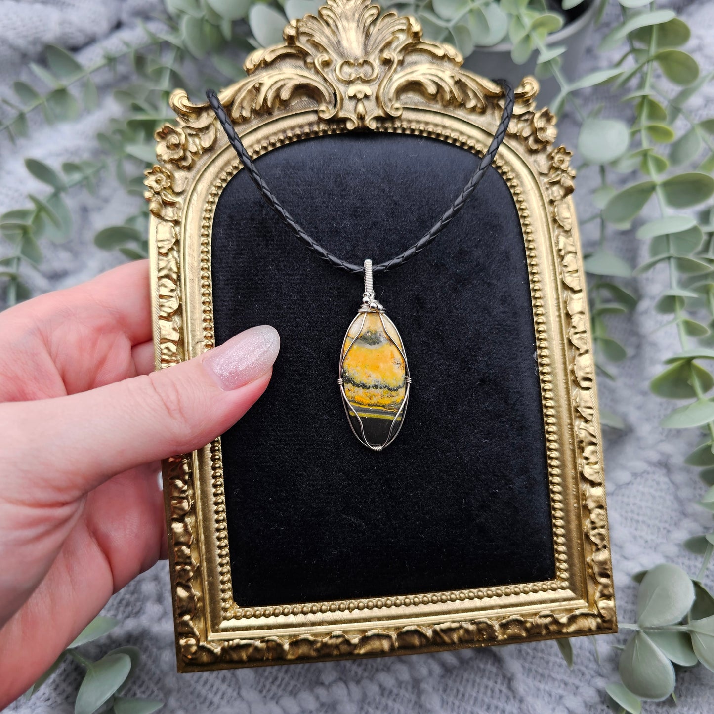 Jaspis Anhänger | 925er Silber | Edelstein Halskette