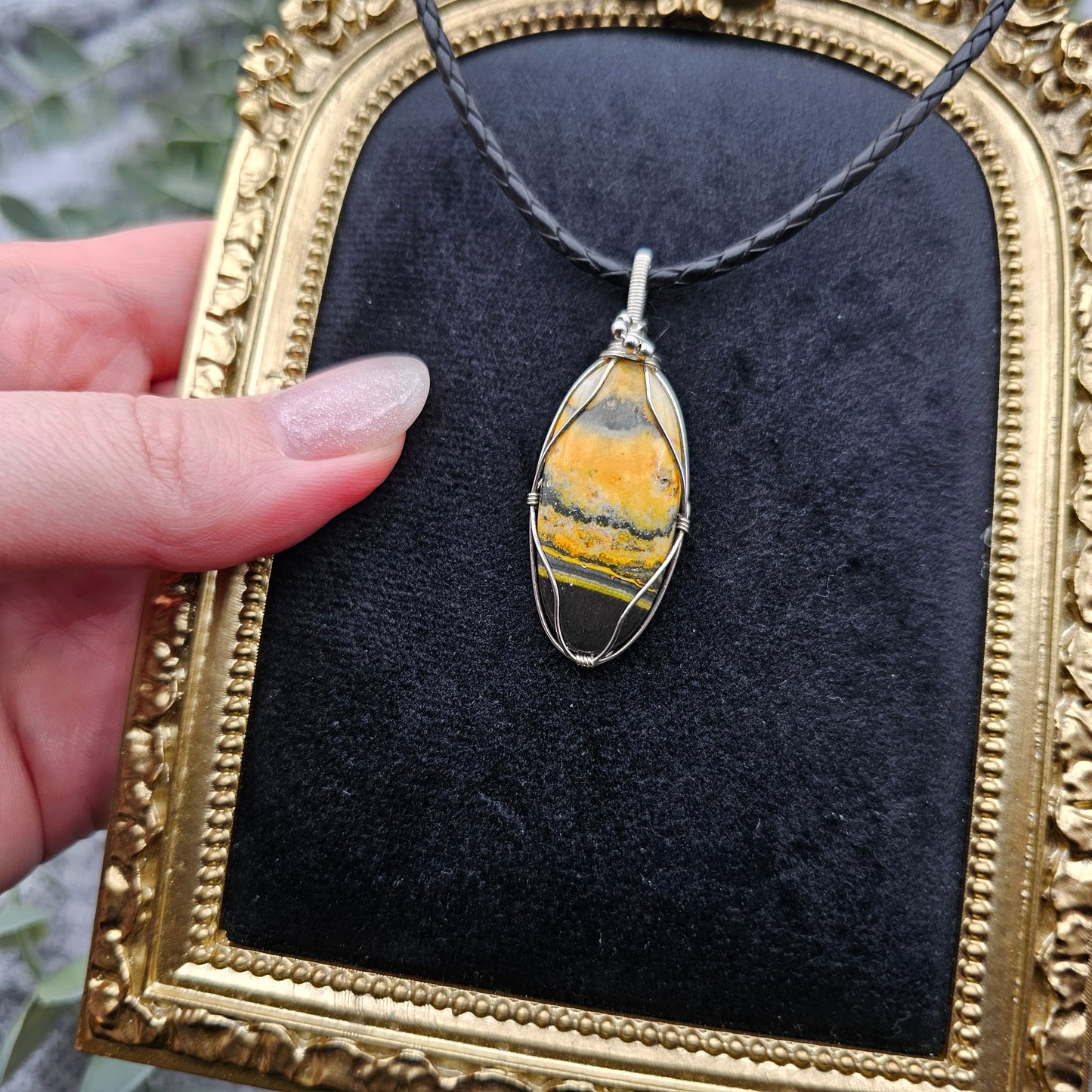 Jaspis Anhänger | 925er Silber | Edelstein Halskette