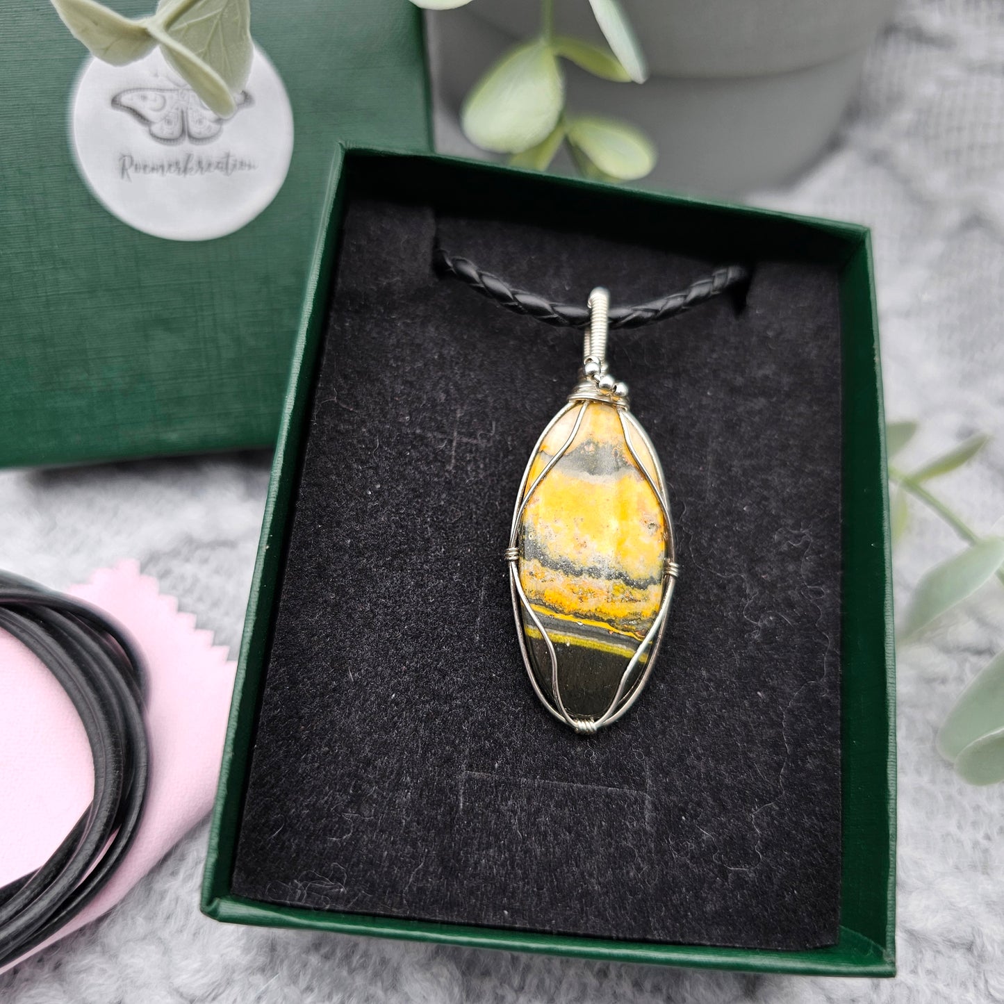 Jaspis Anhänger | 925er Silber | Edelstein Halskette