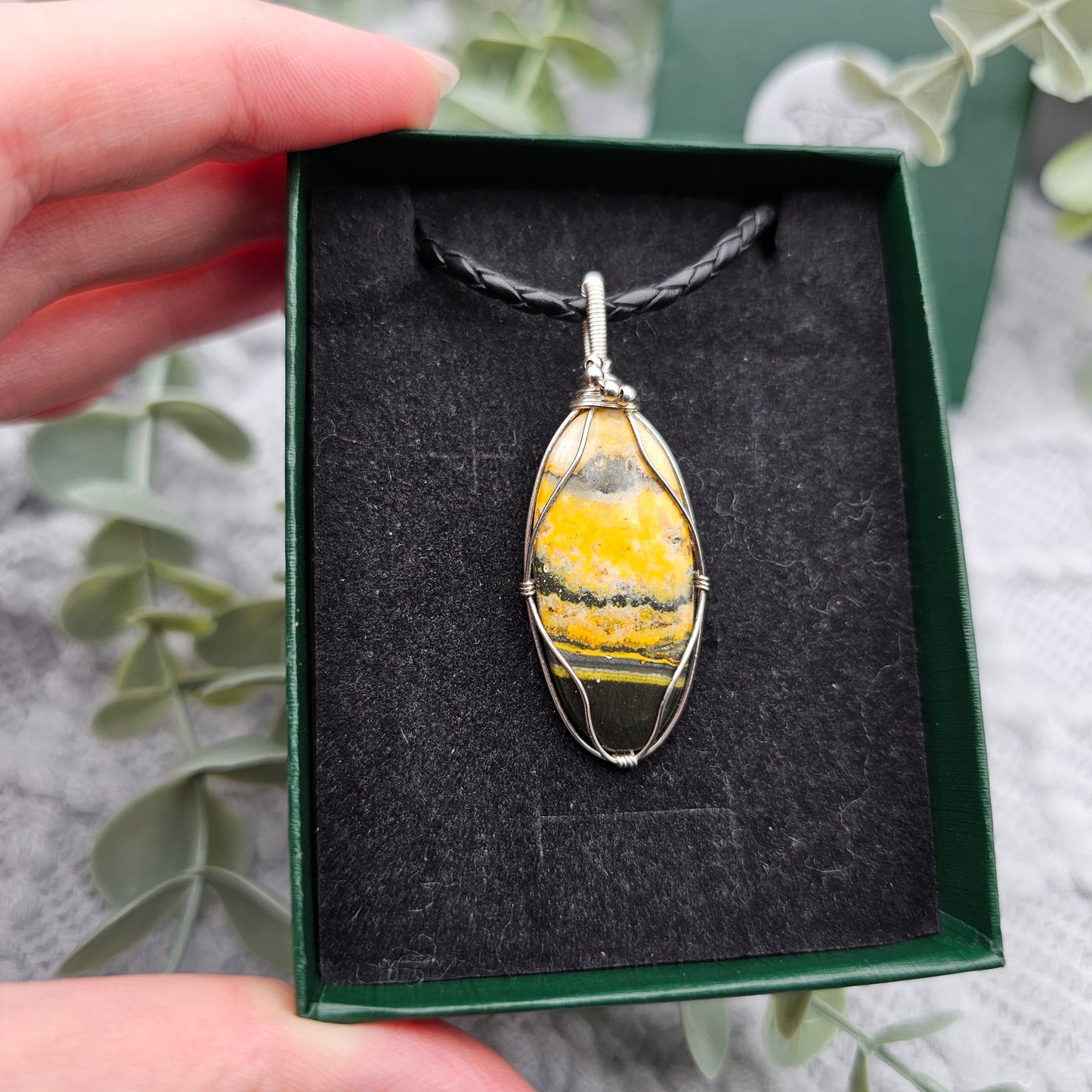 Jaspis Anhänger | 925er Silber | Edelstein Halskette