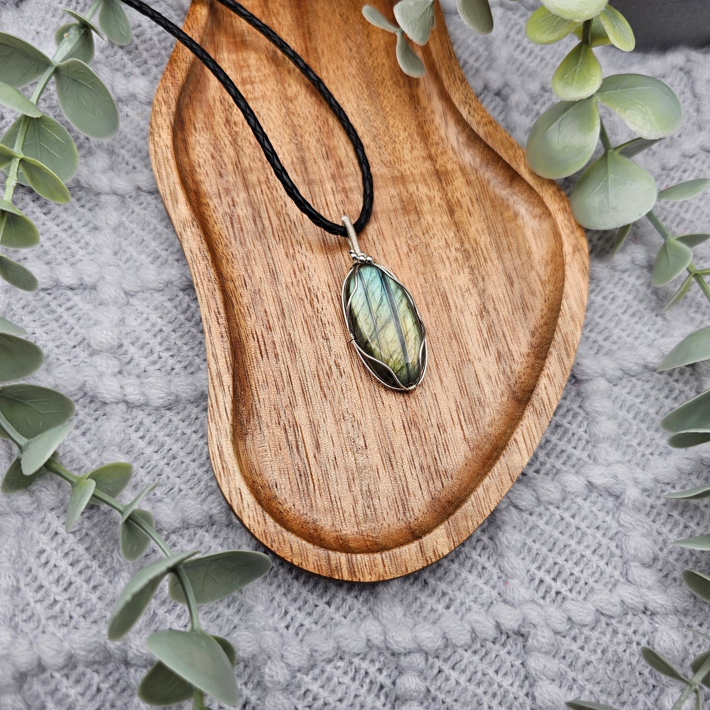 Labradorit Anhänger | 925er Silber | Edelstein Halskette