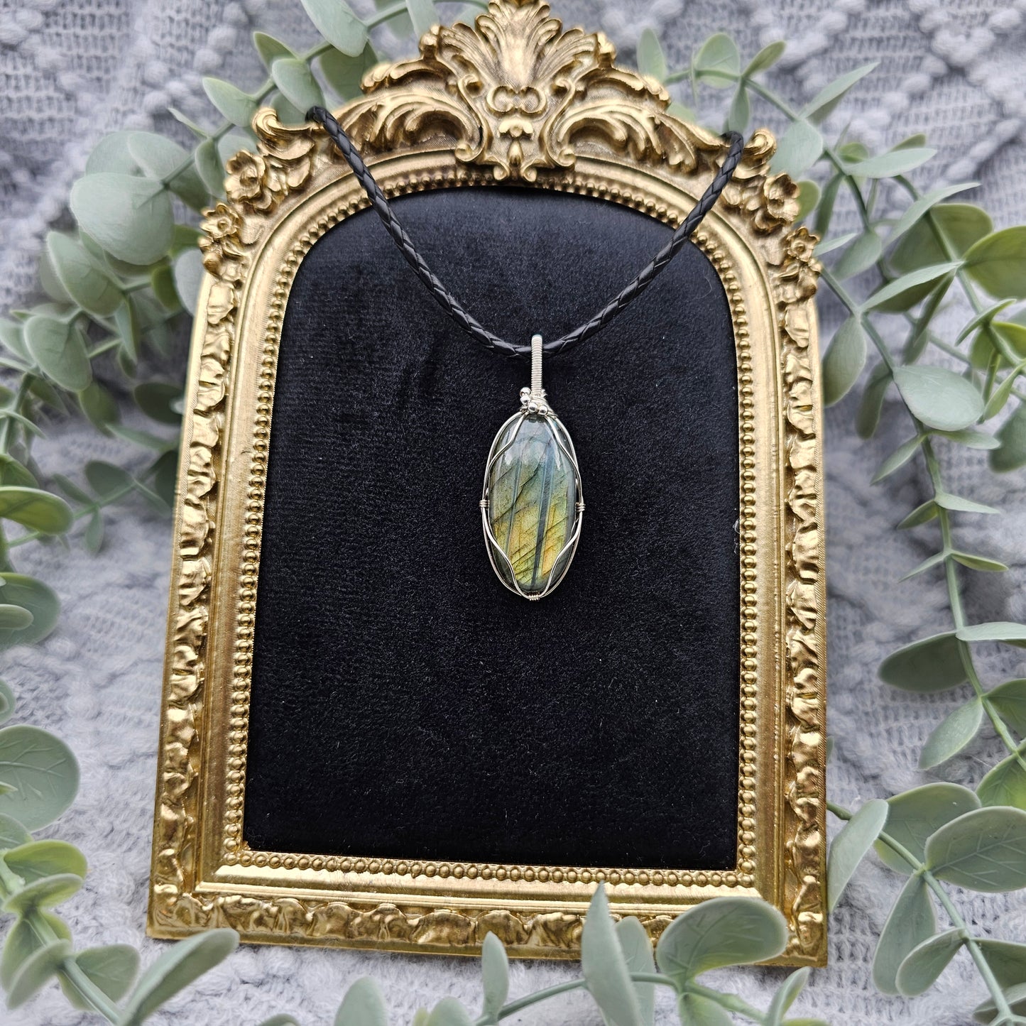 Labradorit Anhänger | 925er Silber | Edelstein Halskette