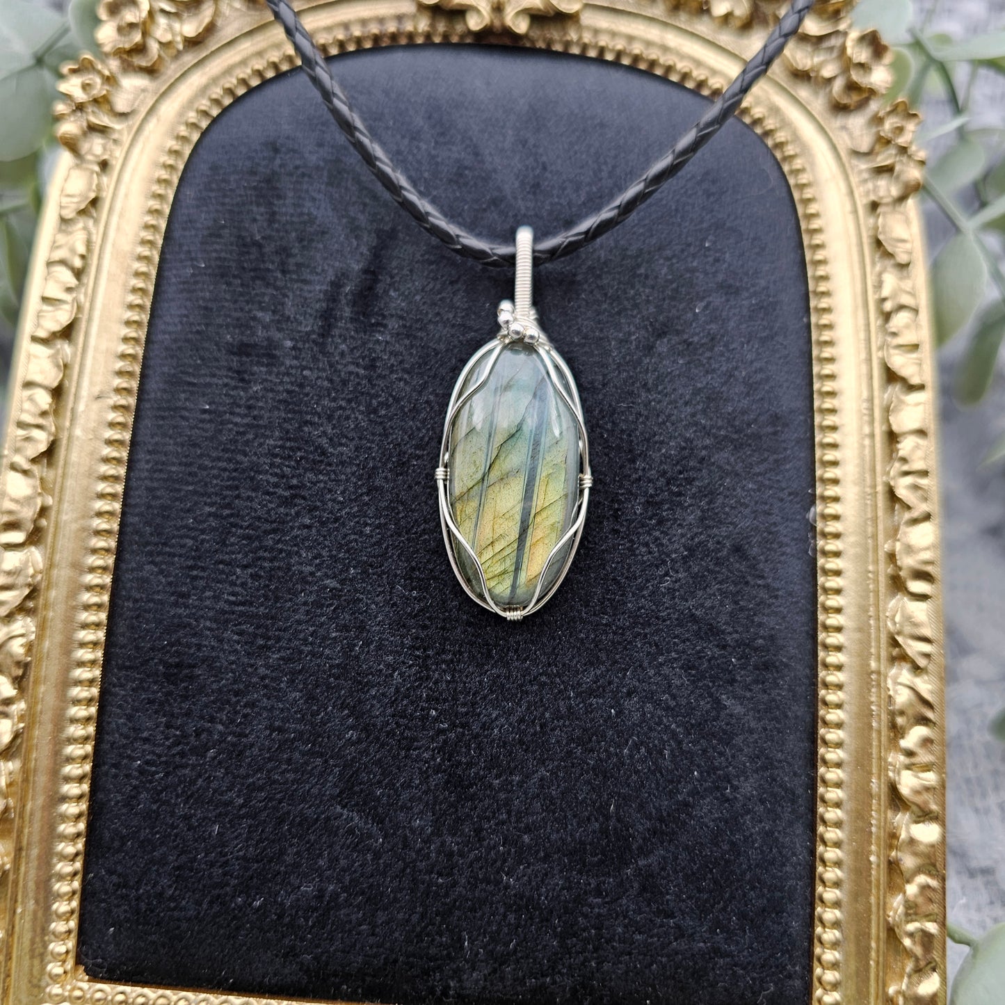 Labradorit Anhänger | 925er Silber | Edelstein Halskette