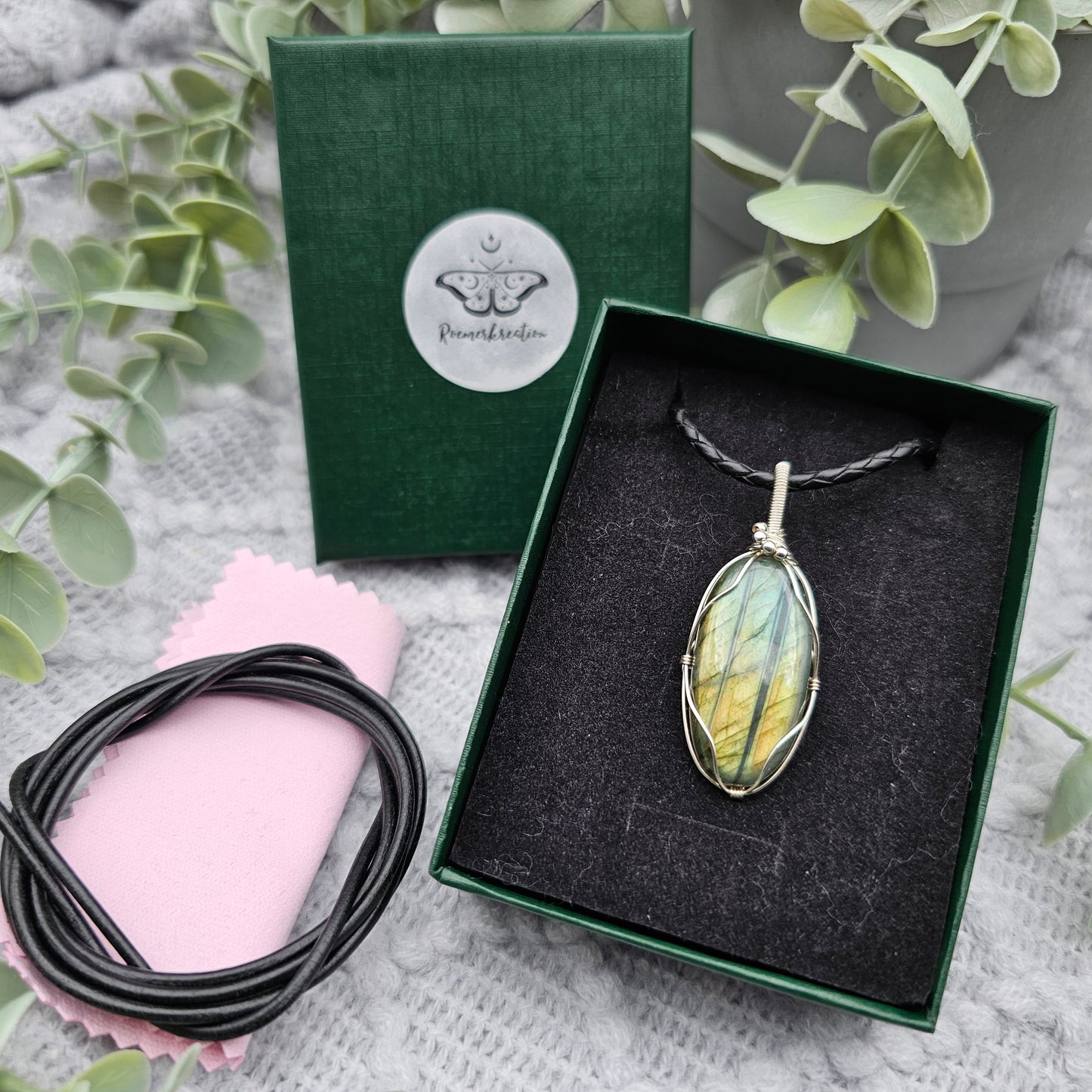 Labradorit Anhänger | 925er Silber | Edelstein Halskette