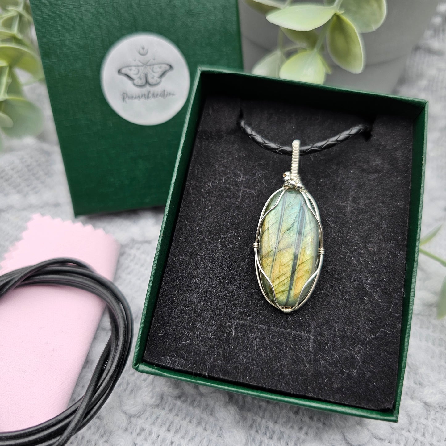 Labradorit Anhänger | 925er Silber | Edelstein Halskette