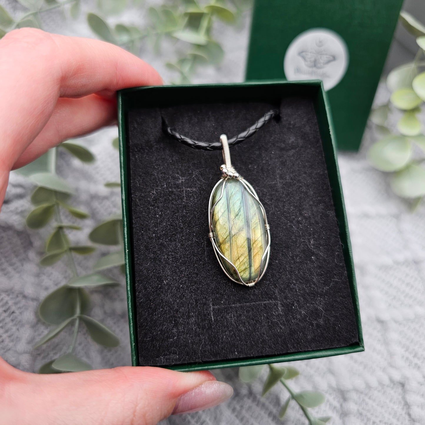 Labradorit Anhänger | 925er Silber | Edelstein Halskette